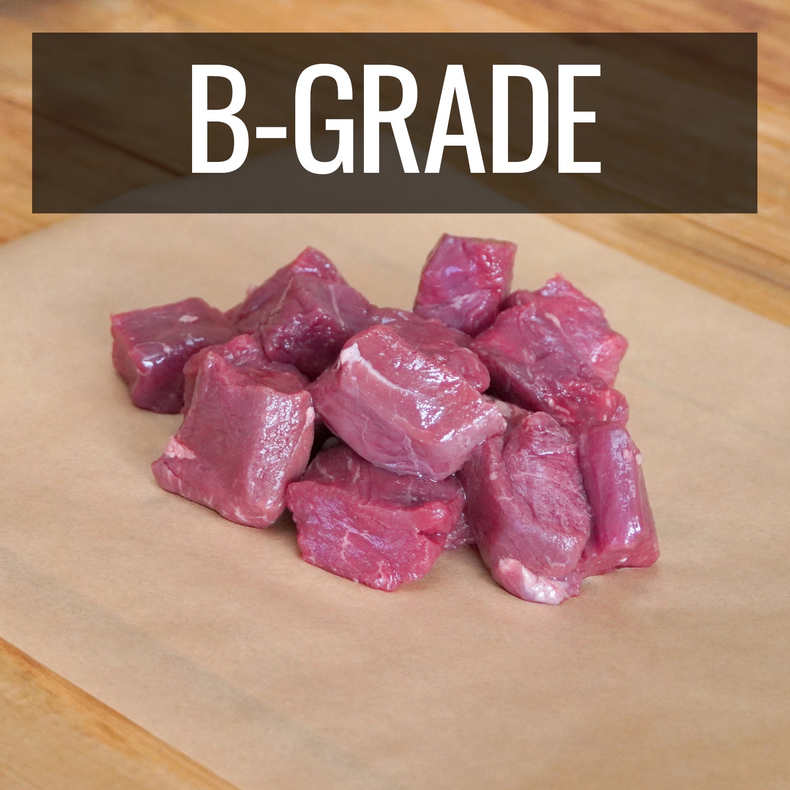 Grass-Fed Pasture Raised Beef Tenderloin Cubes B-Grade (250g) Best By: September 18th, 2026