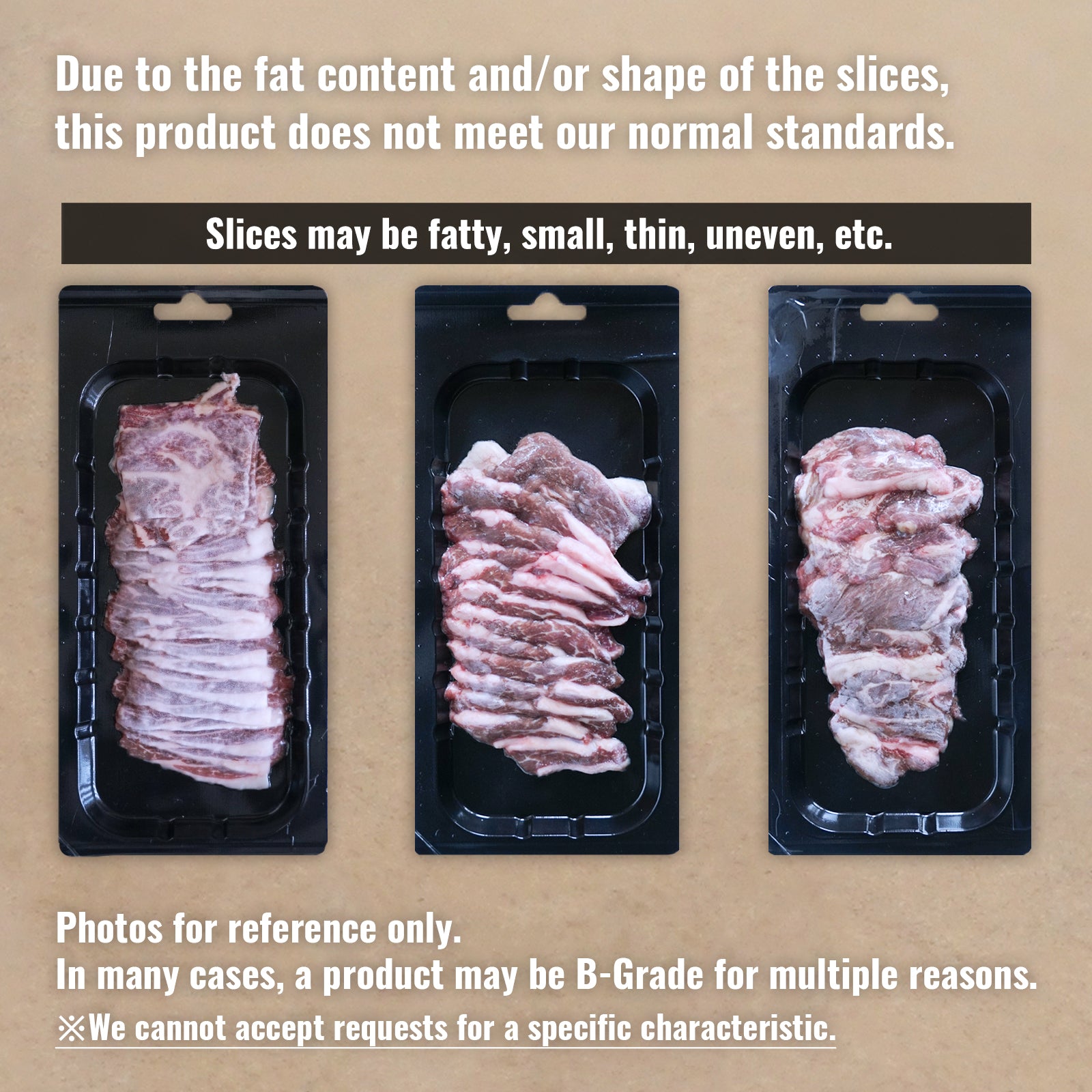 Japanese Range-Free Wagyu Beef Chuck Shoulder BBQ Slices B-Grade from Iwate (100g) - Horizon Farms