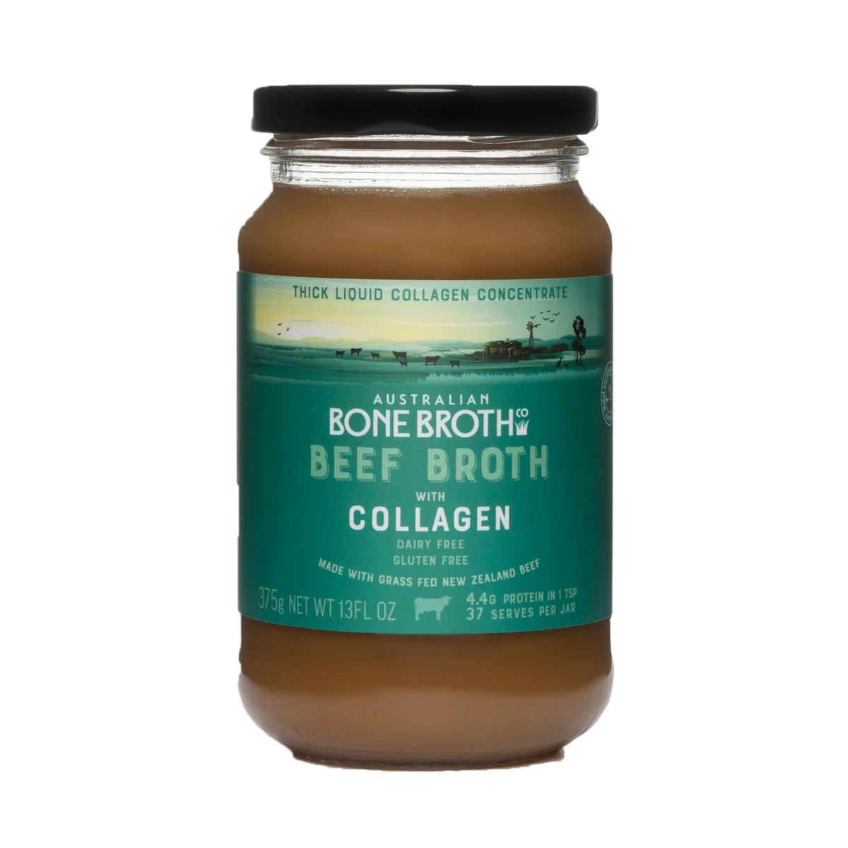 All-Natural Grass-Fed Beef Bone Broth Concentrate with Collagen (375g/37 Servings) - Horizon Farms