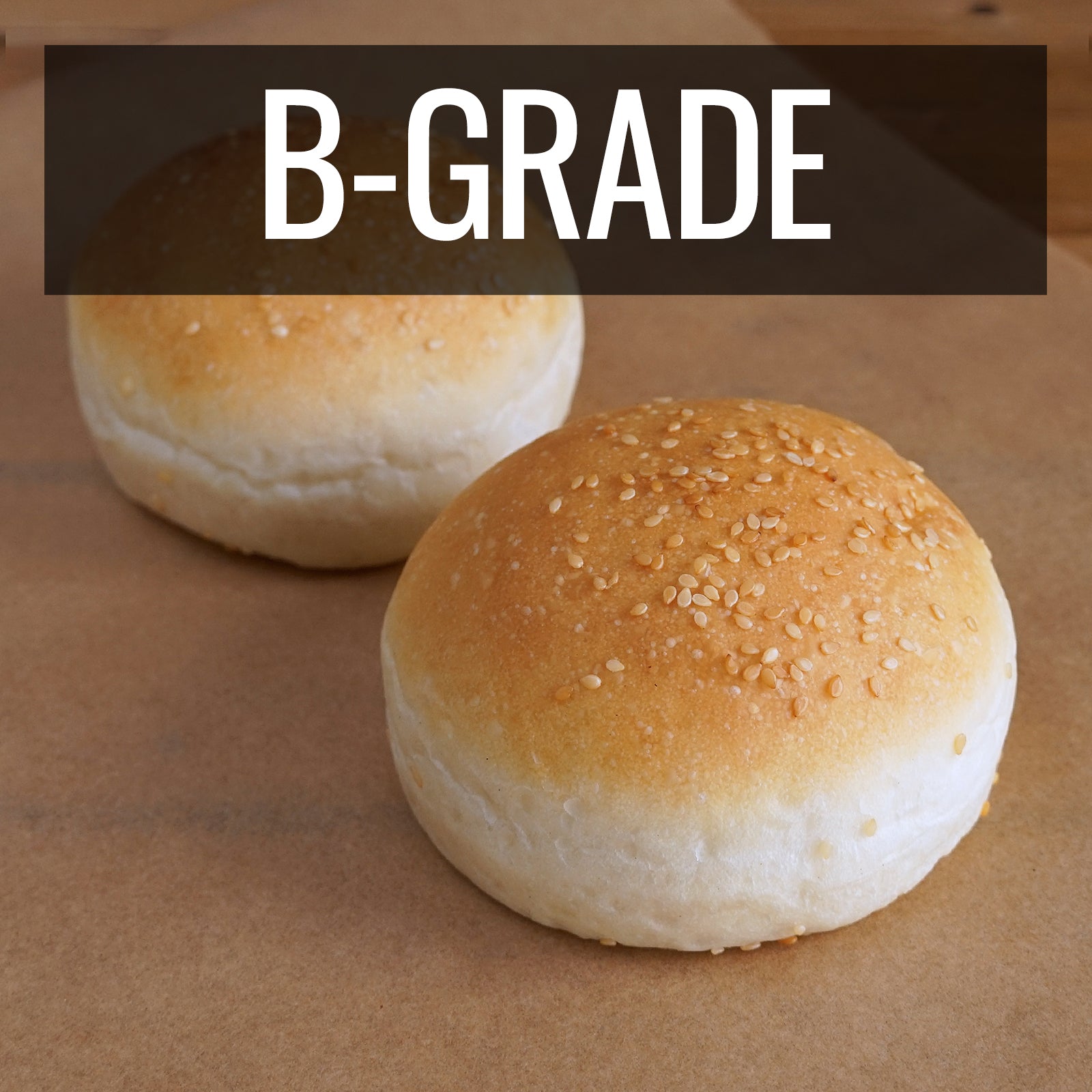 All-Natural Handmade Sugar-Free Egg-Free Hamburger Buns with Sesame Seeds B-Grade (2pc) Best By: December 2nd, 2025
