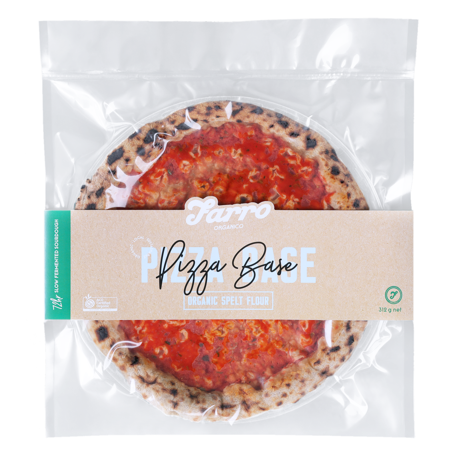 Certified Organic No-Sugar-Added Spelt Wheat Pizza Base (25cm) - Horizon Farms