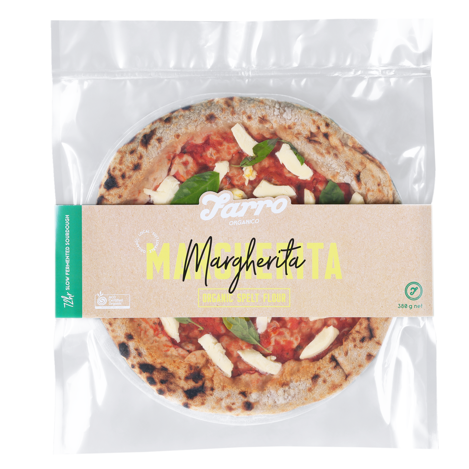 Certified Organic No-Sugar-Added Spelt Wheat Margherita Pizza (25cm) - Horizon Farms