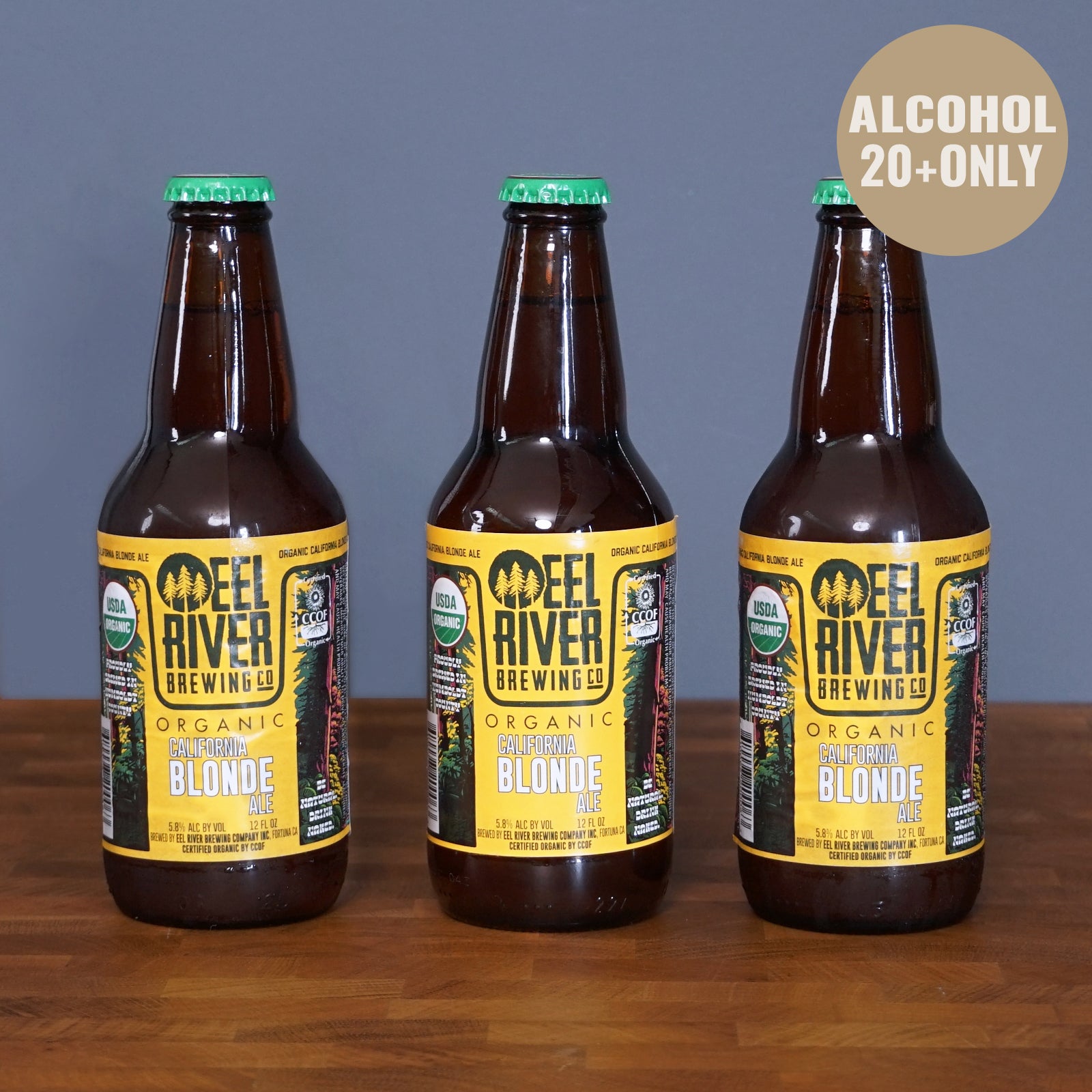 Certified Organic Blonde Ale Craft Beer from California (355ml x 3 bottles) - Horizon Farms