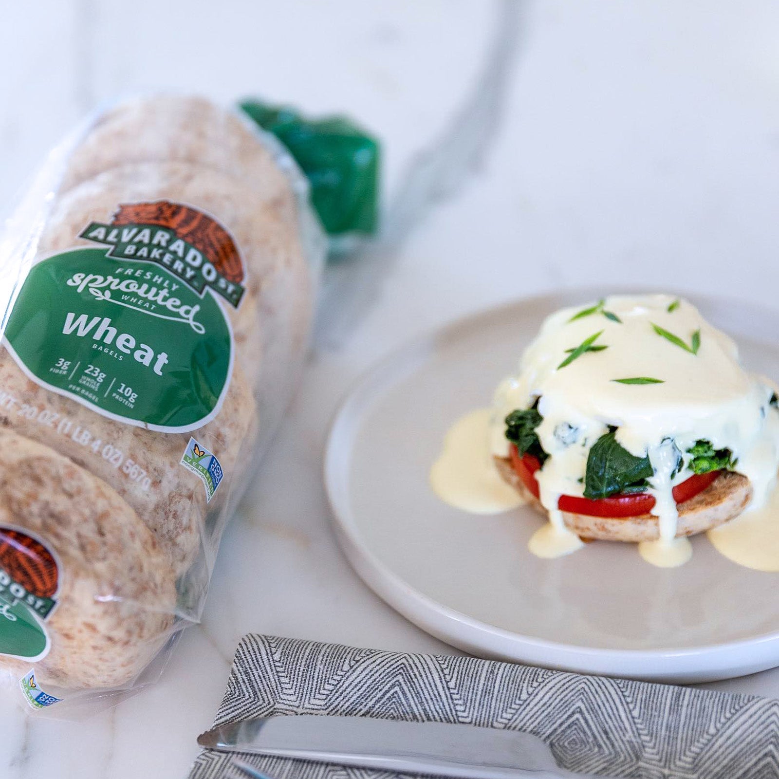 Certified Organic Sprouted Wheat Bagels from California (6pc) - Horizon Farms