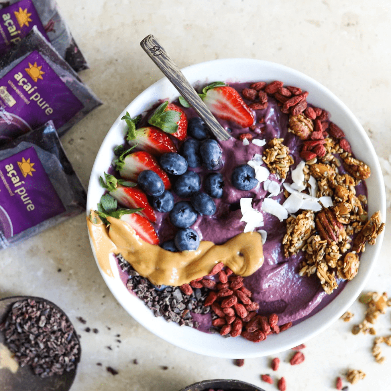 40% OFF Sale! (Past Best By: April 1st, 2025) Organic All-Natural Frozen Açaí Puree B-Grade (100g x 4) - Horizon Farms