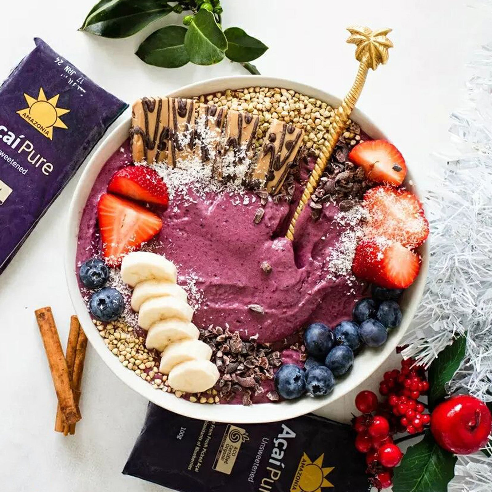 40% OFF Sale! (Past Best By: April 1st, 2025) Organic All-Natural Frozen Açaí Puree B-Grade (100g x 4) - Horizon Farms