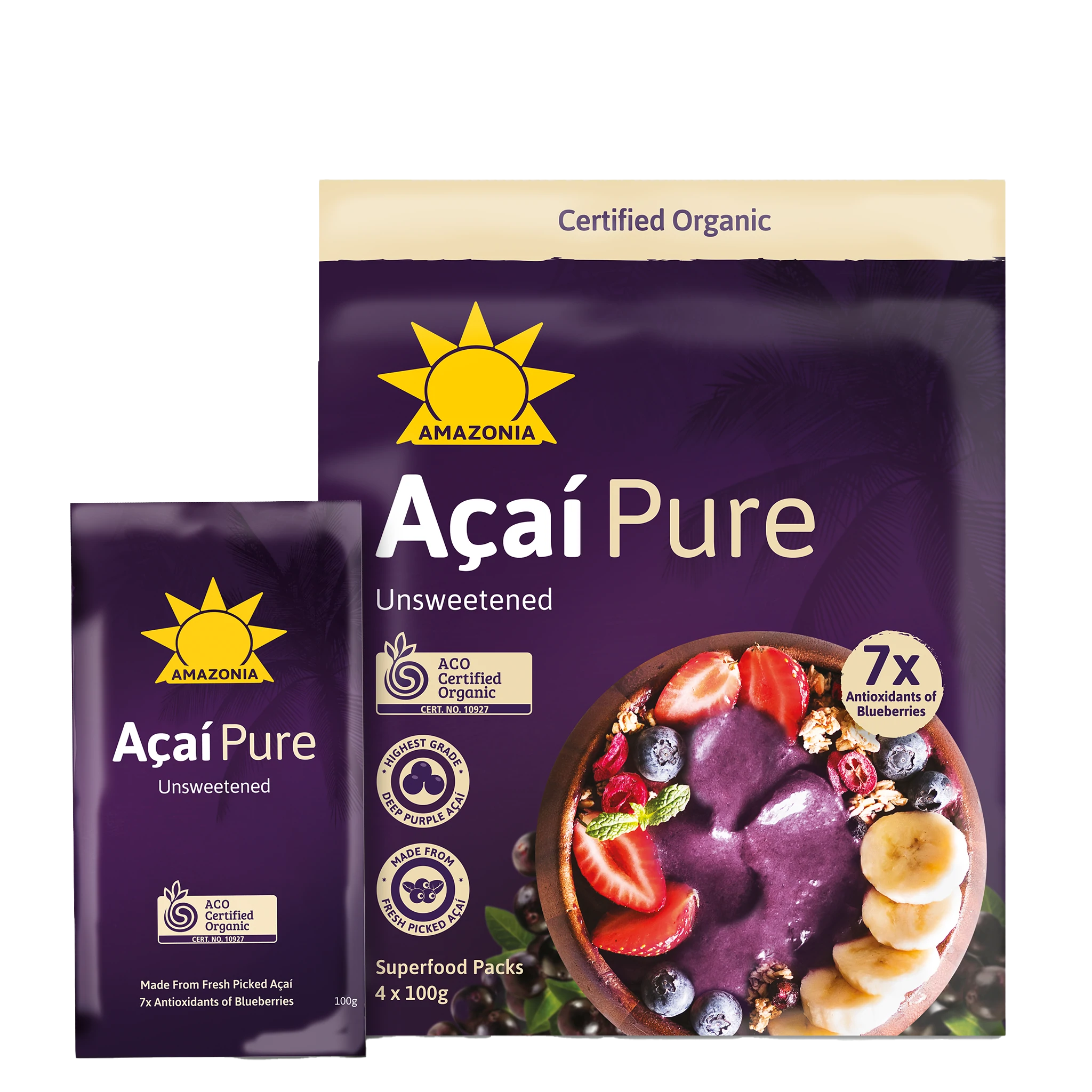 Organic All-Natural Frozen Açaí Puree (100g x 4) - Horizon Farms