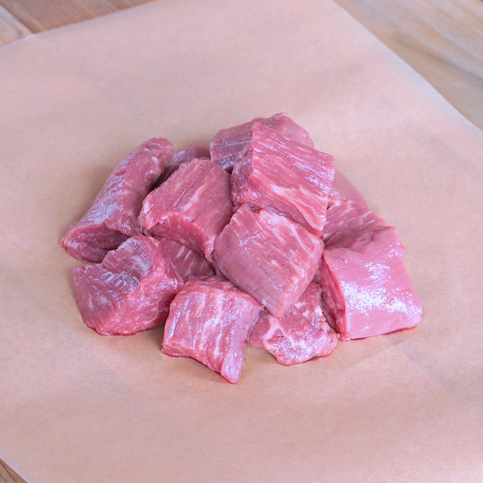Premium American Grain-Fed Beef Filet Steak Cubes from the USA (250g) - Horizon Farms