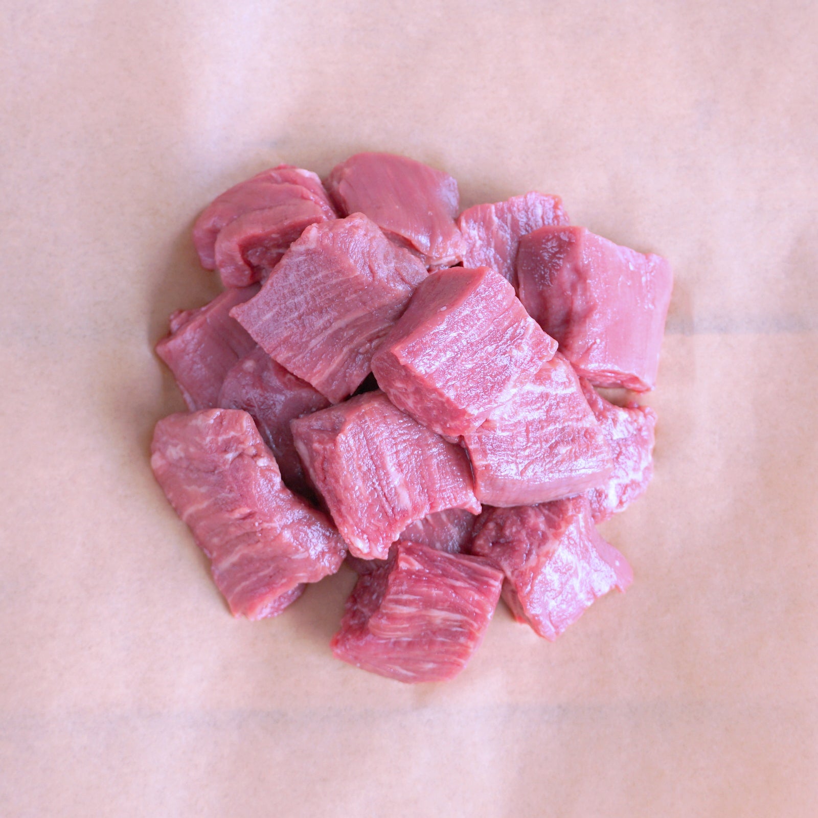 Premium American Grain-Fed Beef Filet Steak Cubes from the USA (250g) - Horizon Farms