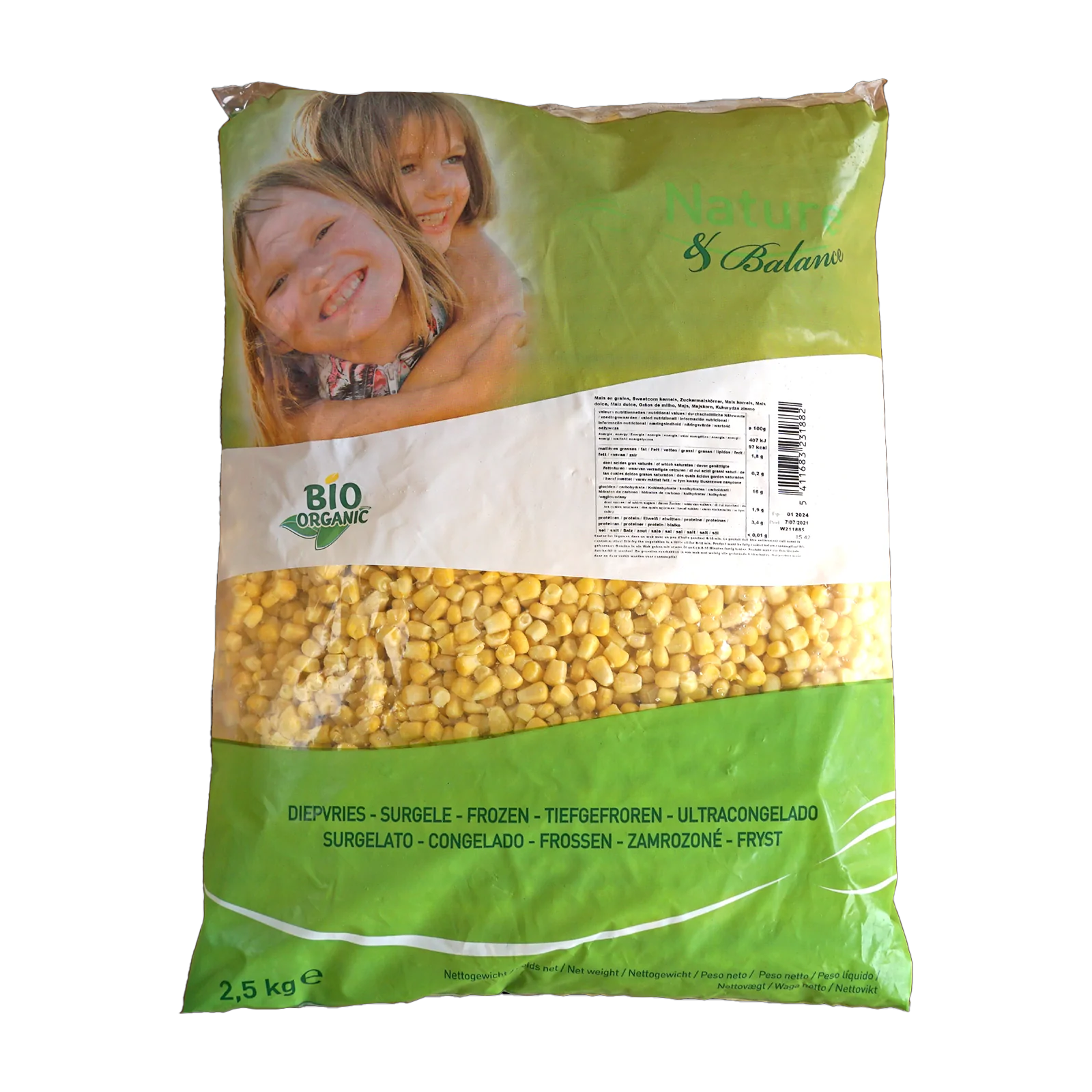 Certified Organic Frozen Sweet Corn from Belgium (1kg-2.5kg) - Horizon Farms
