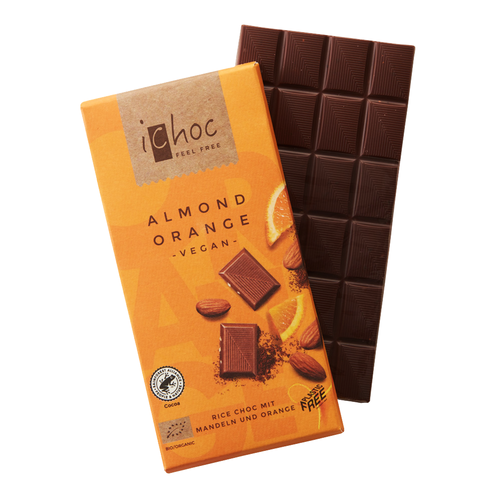 Certified Organic Dairy-Free Chocolate from Germany - Almond Orange (3pc) - Horizon Farms