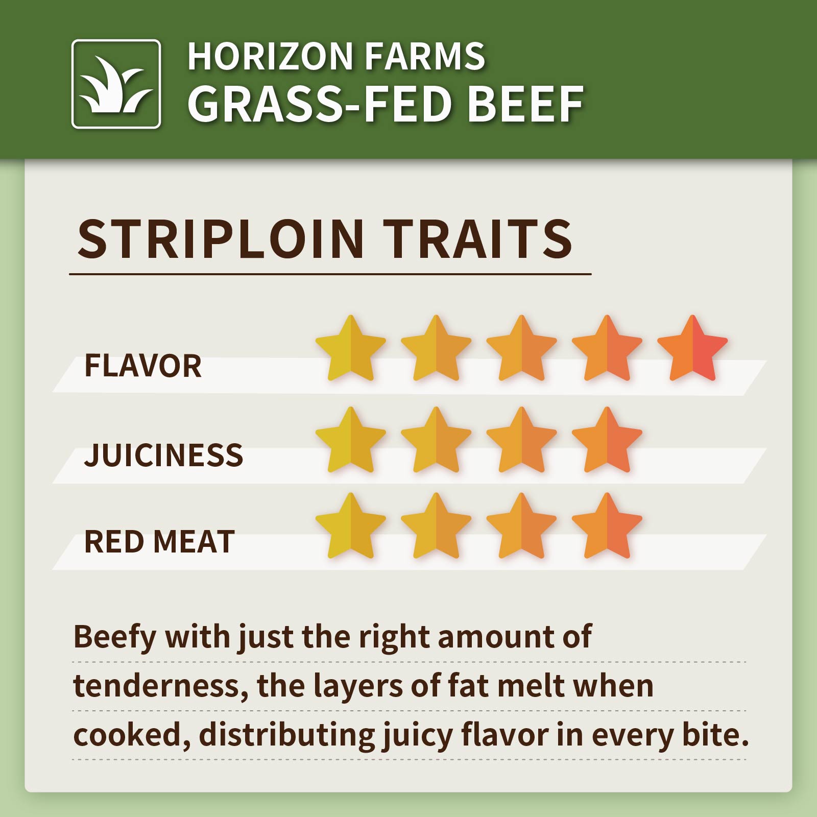 Grass-Fed Beef Striploin Steak New Zealand (200g) - Horizon Farms