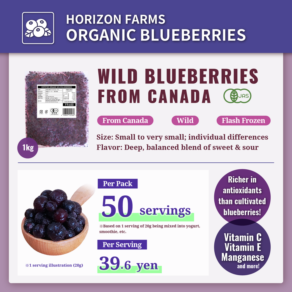Certified Organic Frozen Wild Blueberries from Canada (1kg)