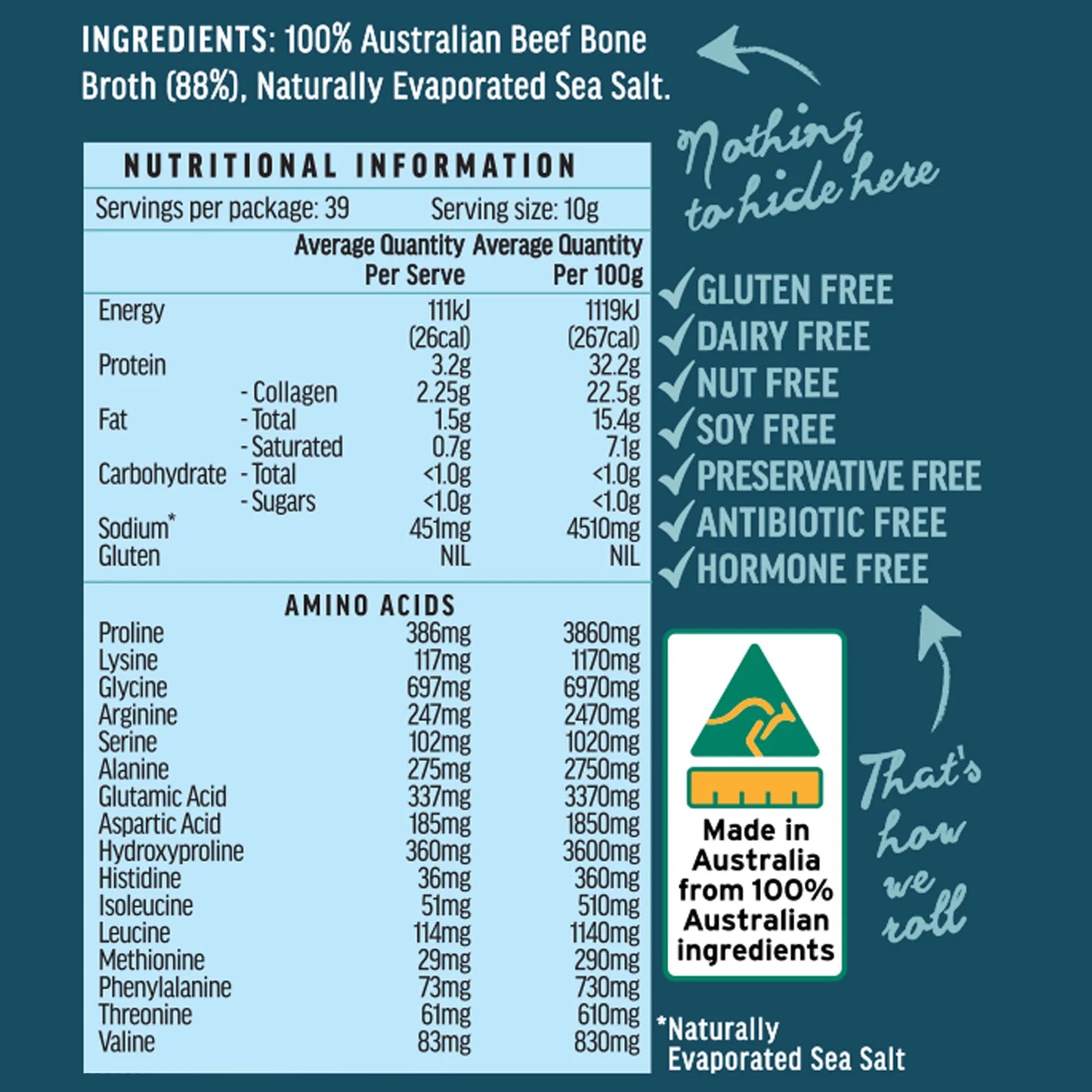 All-Natural Grass-Fed Beef Bone Broth Concentrate (390g/39 servings) - Horizon Farms