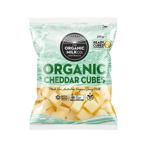 Certified Organic Grass-Fed Cheddar Cheese Cubes (250g) - Horizon Farms