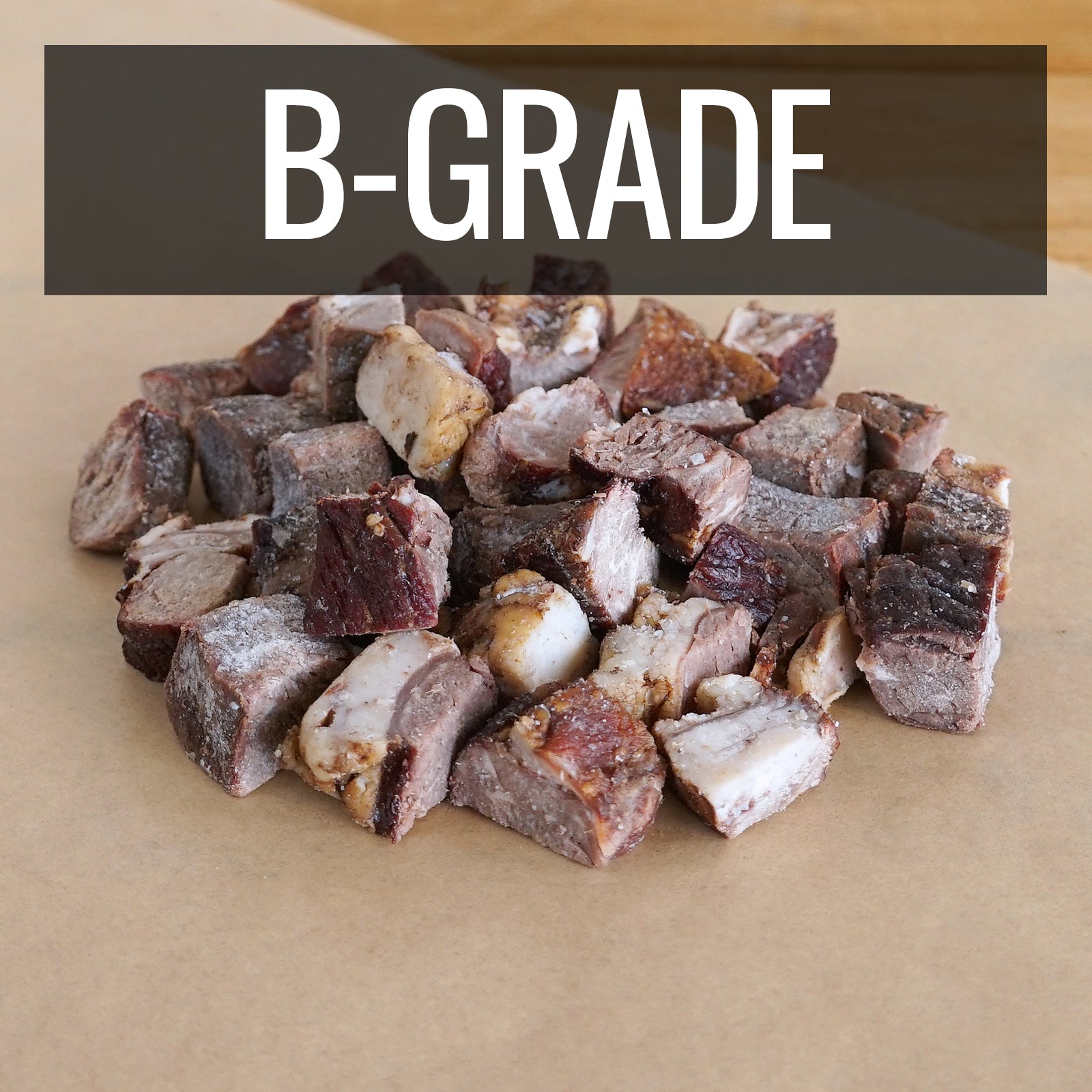 All-Natural Grass-Fed Beef Sugar-Free Smoked Rump Dice Cuts (100g) Best By: July 31st, 2026