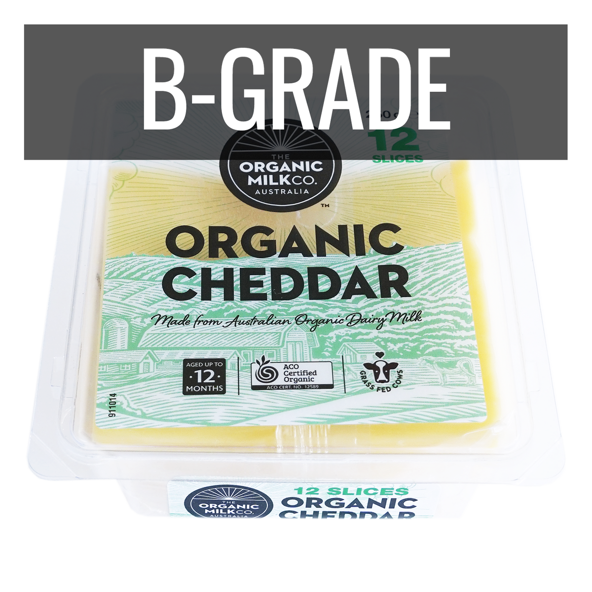 Certified Organic Grass-Fed Cheddar Cheese Slices B-Grade (250g) Best By: October 11th, 2026