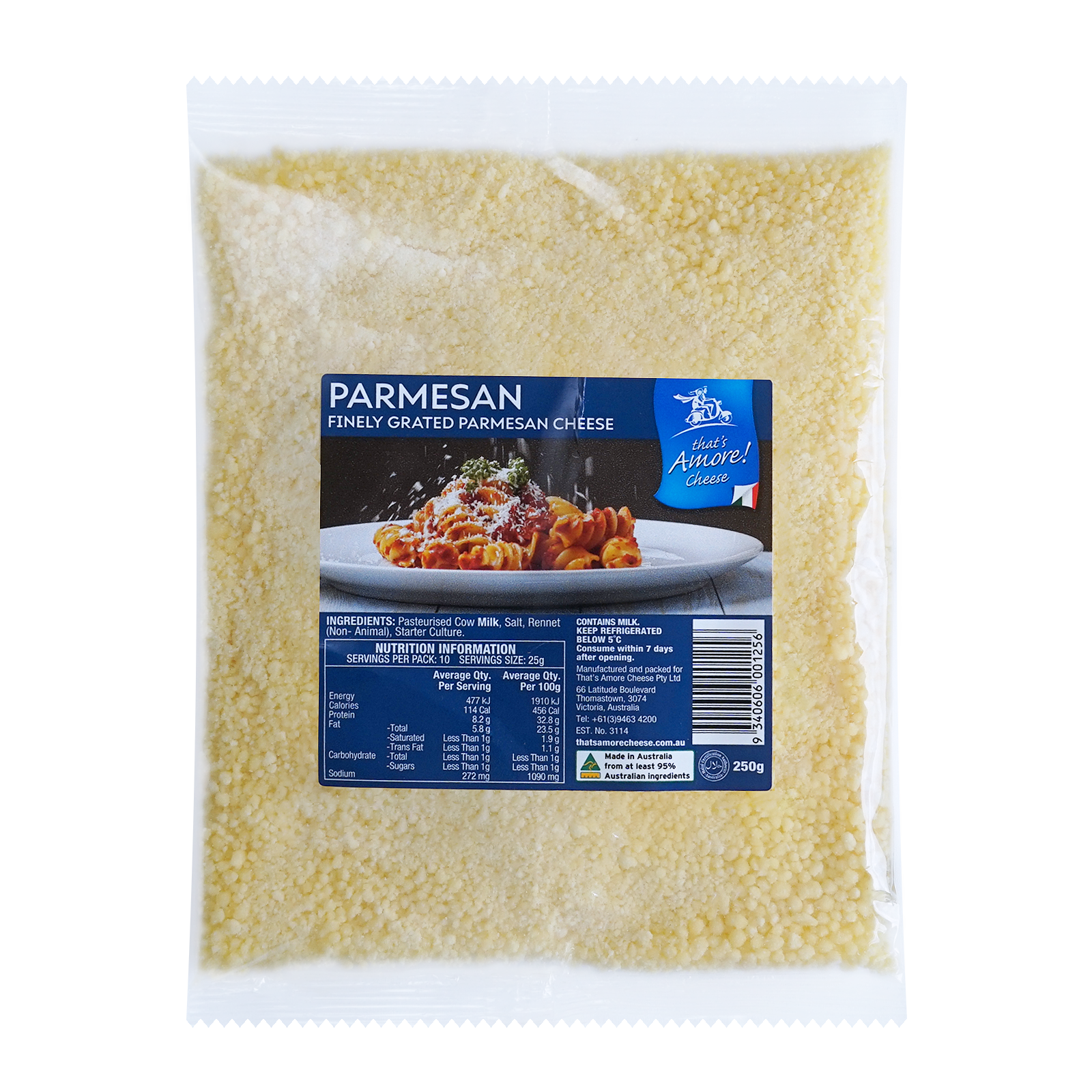 All-Natural Grated Parmesan Cheese (250g) - Horizon Farms