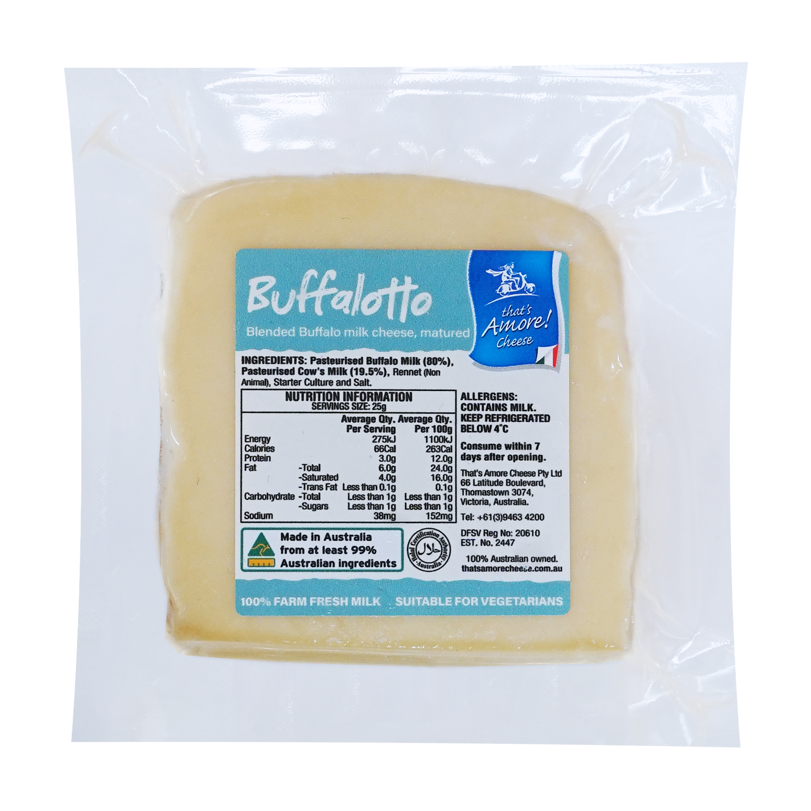 All-Natural Buffalotto Cheese Wedge (150g) - Horizon Farms