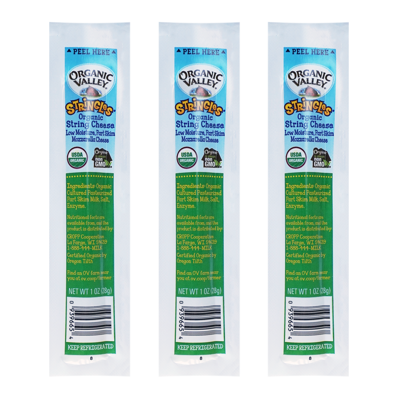 Certified Organic String Cheese from the United States (3pc-6pc) - Horizon Farms