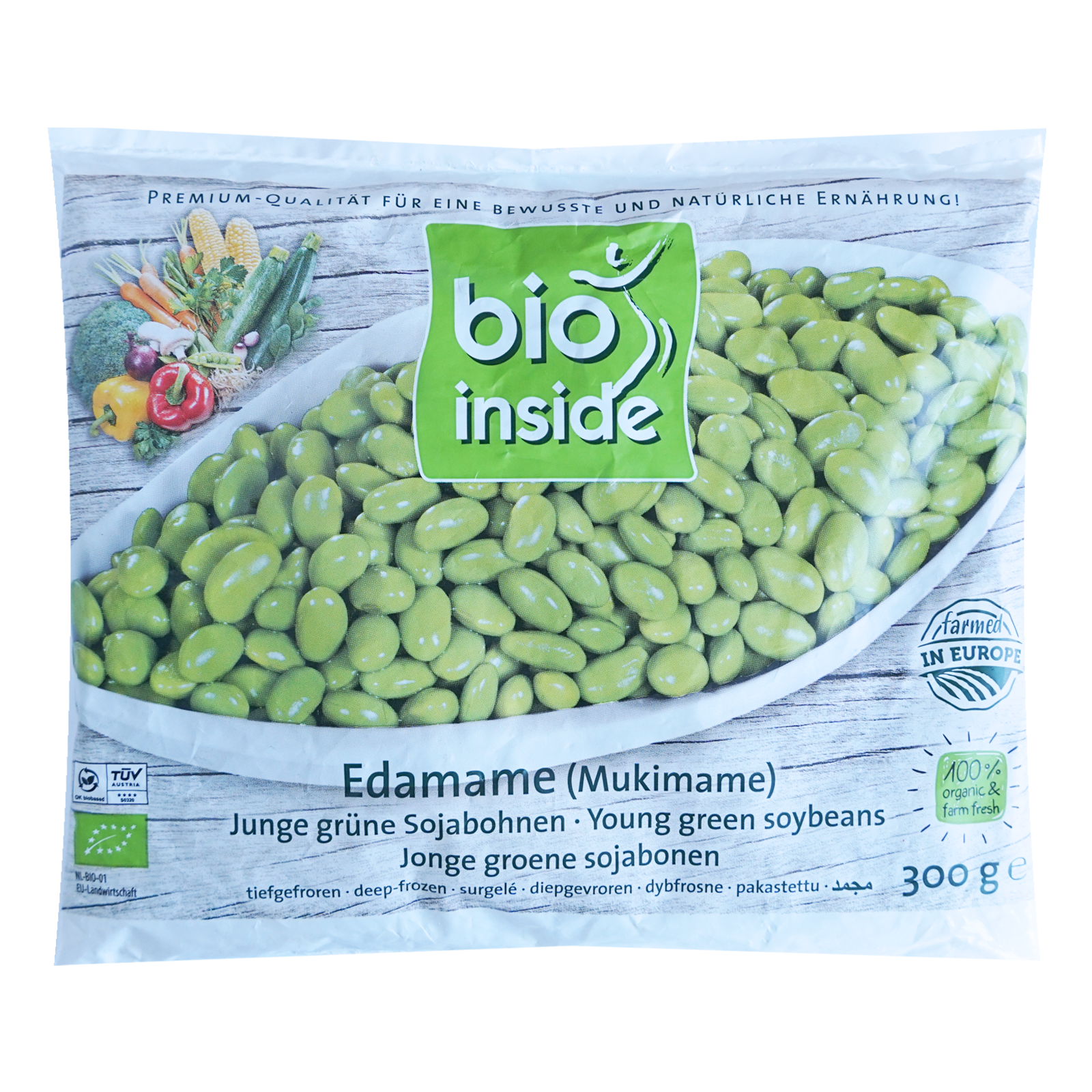 Certified Organic Frozen Shelled "Edamame" Soybeans from The Netherlands (300g) - Horizon Farms