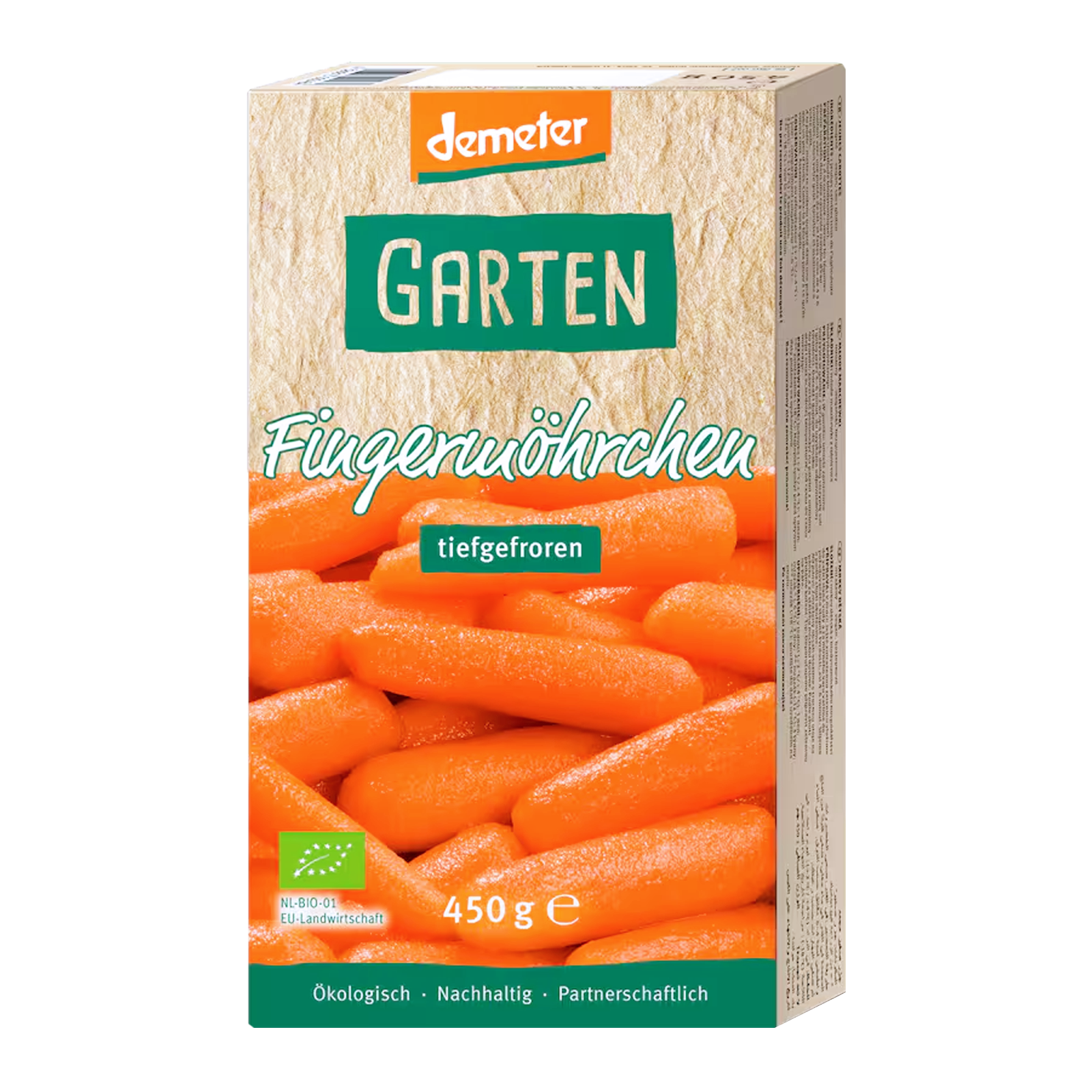Certified Organic Frozen Baby Carrots from The Netherlands (450g) - Horizon Farms
