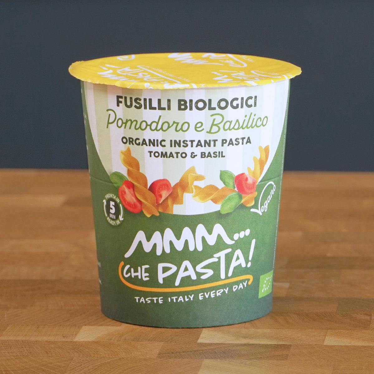 Certified Organic Instant Fusilli Pasta from Italy - Tomato & Basil (70g)
