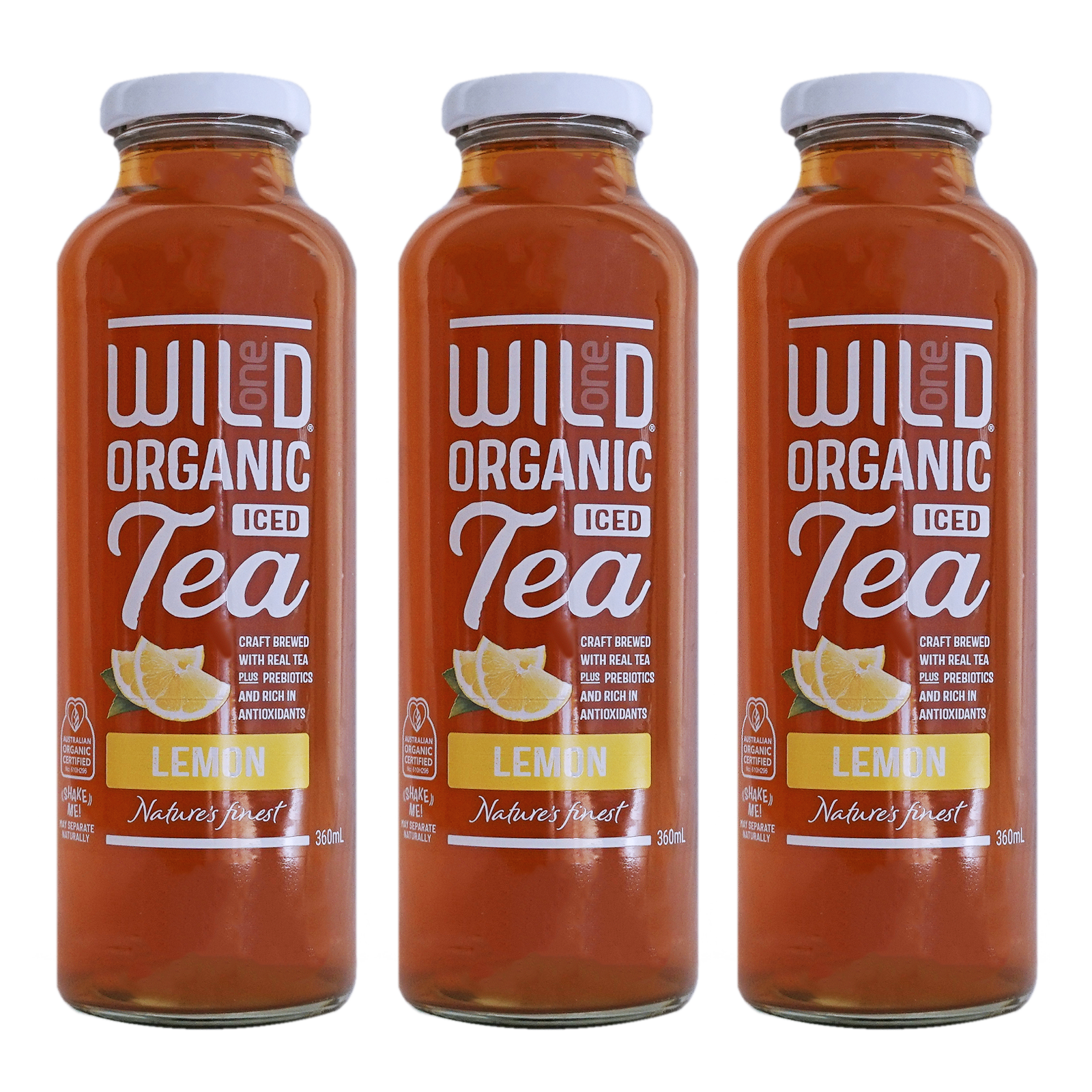 Organic Lemon Iced Tea with Prebiotics (360ml x 3) - Horizon Farms