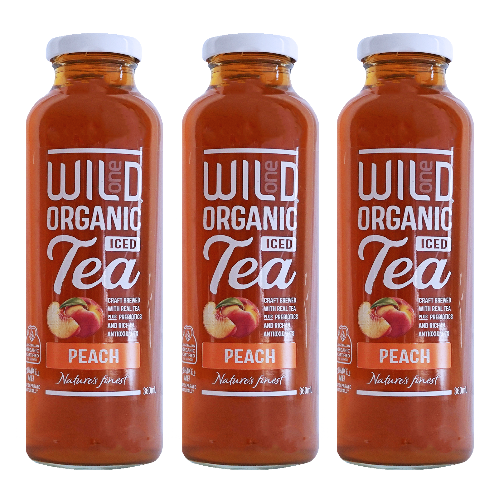 Organic Peach Iced Tea with Prebiotics (360ml x 3) - Horizon Farms