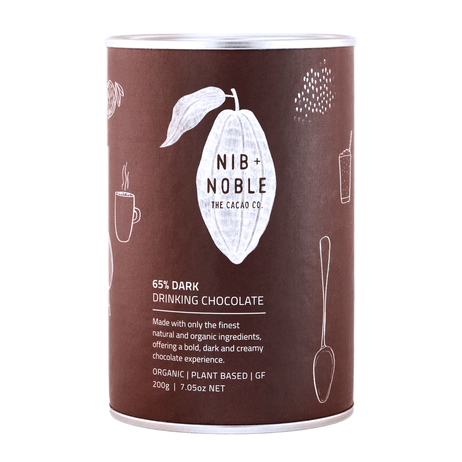 Organic Additive-Free Hot Dark Chocolate Mix with 65% Raw Cacao from Australia (200g: 8 servings / 1kg: 40 servings) - Horizon Farms