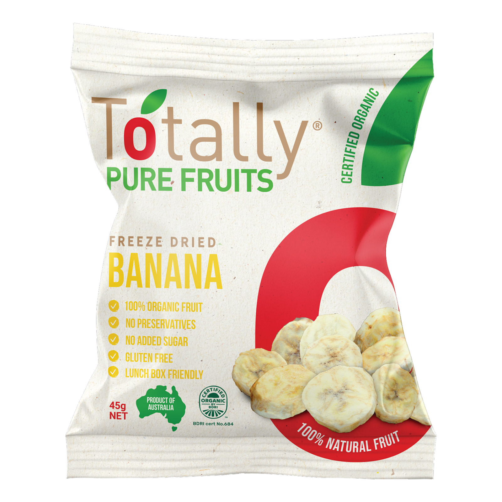 Certified Organic Freeze-Dried Banana Slices from Australia (45g)