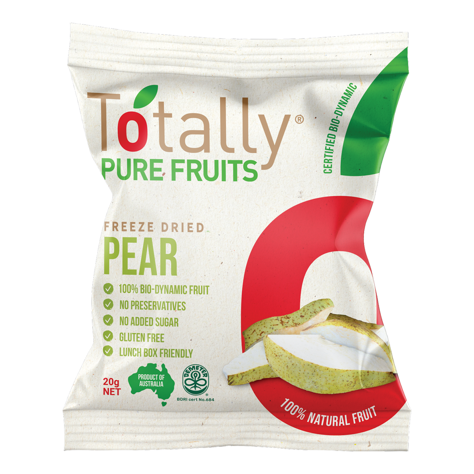 Certified Organic Freeze-Dried Pear Slices from Australia (20g)