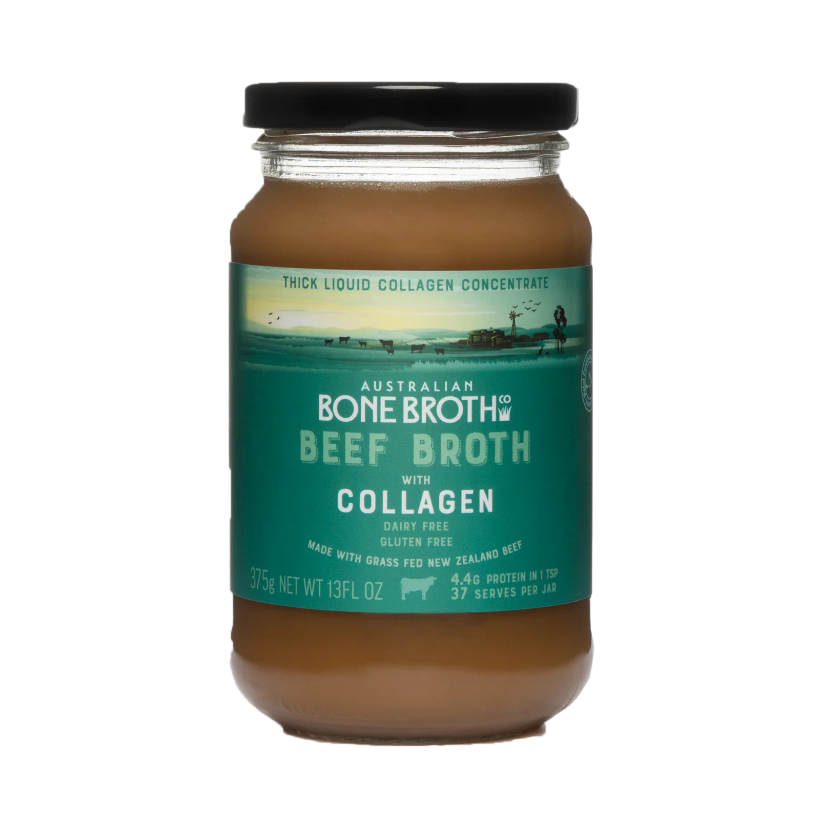 All-Natural Grass-Fed Beef Bone Broth Concentrate with Collagen (375g/37 Servings) - Horizon Farms