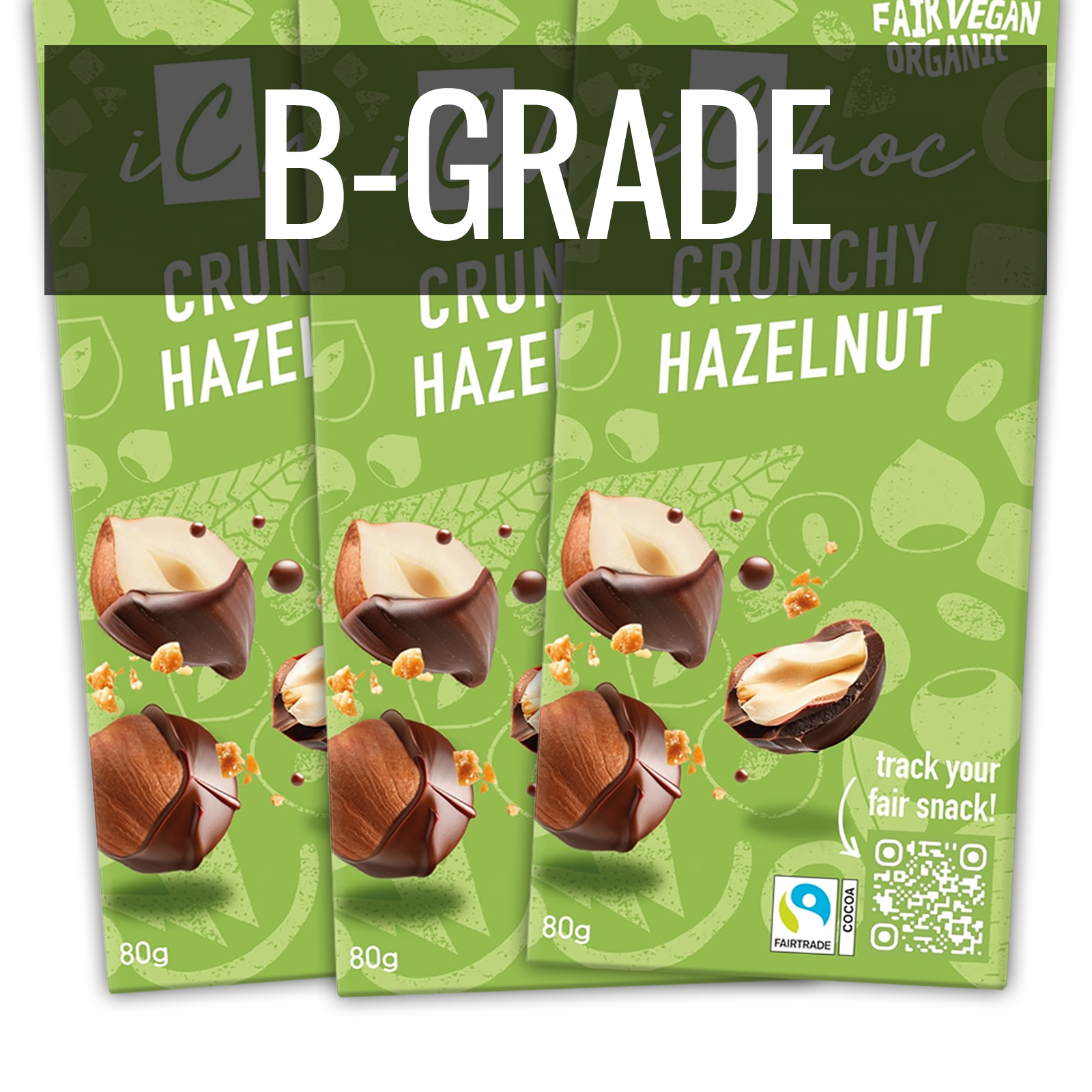 Certified Organic Dairy-Free Chocolate from Germany - Crunchy Hazelnut (240g) Best By: August 31st, 2026