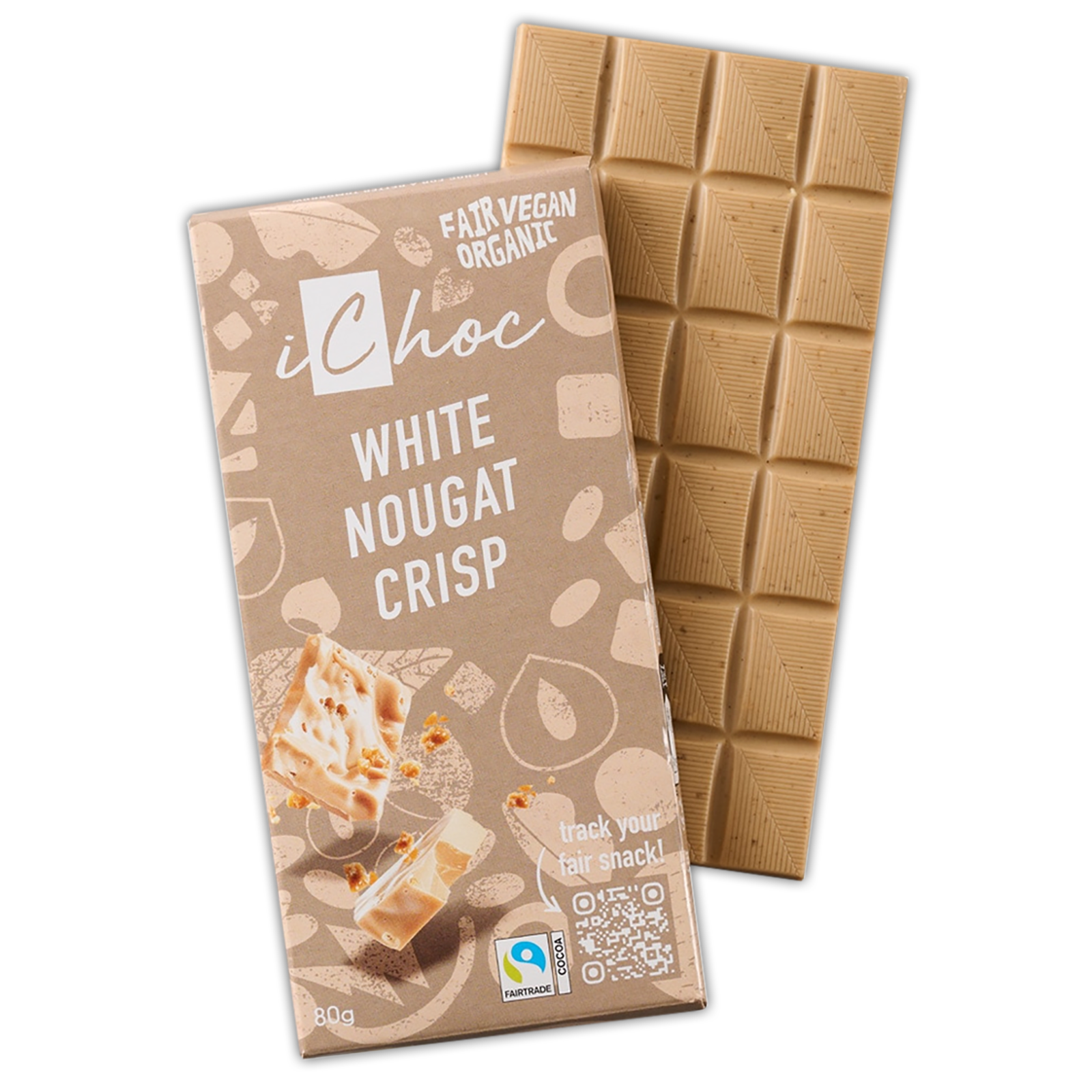 Certified Organic Dairy-Free Chocolate from Germany - White Nougat Crisp (240g)