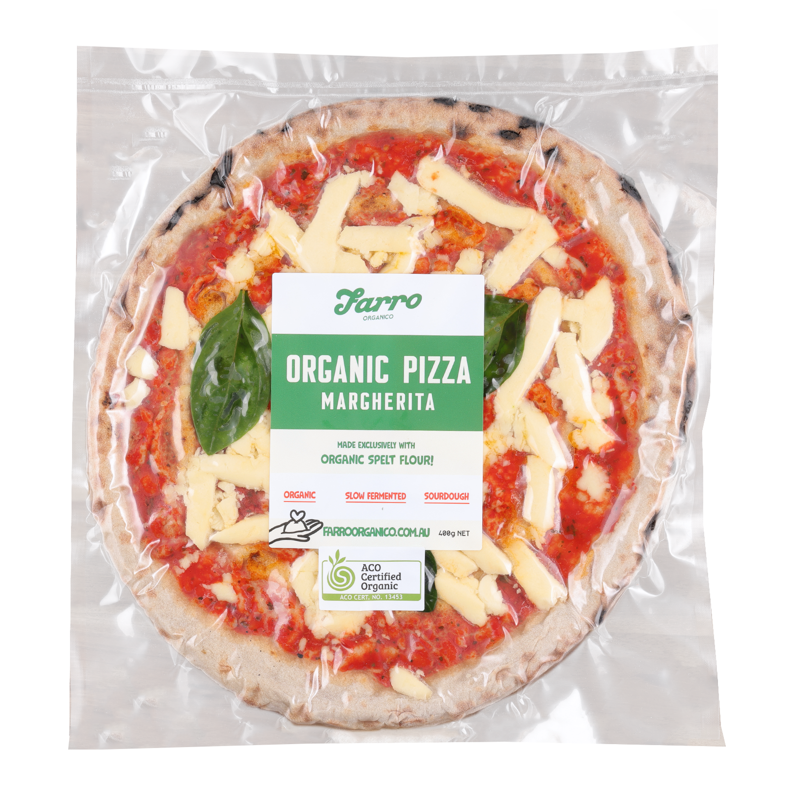 Certified Organic No-Sugar-Added Spelt Wheat Margherita Pizza (25cm) - Horizon Farms