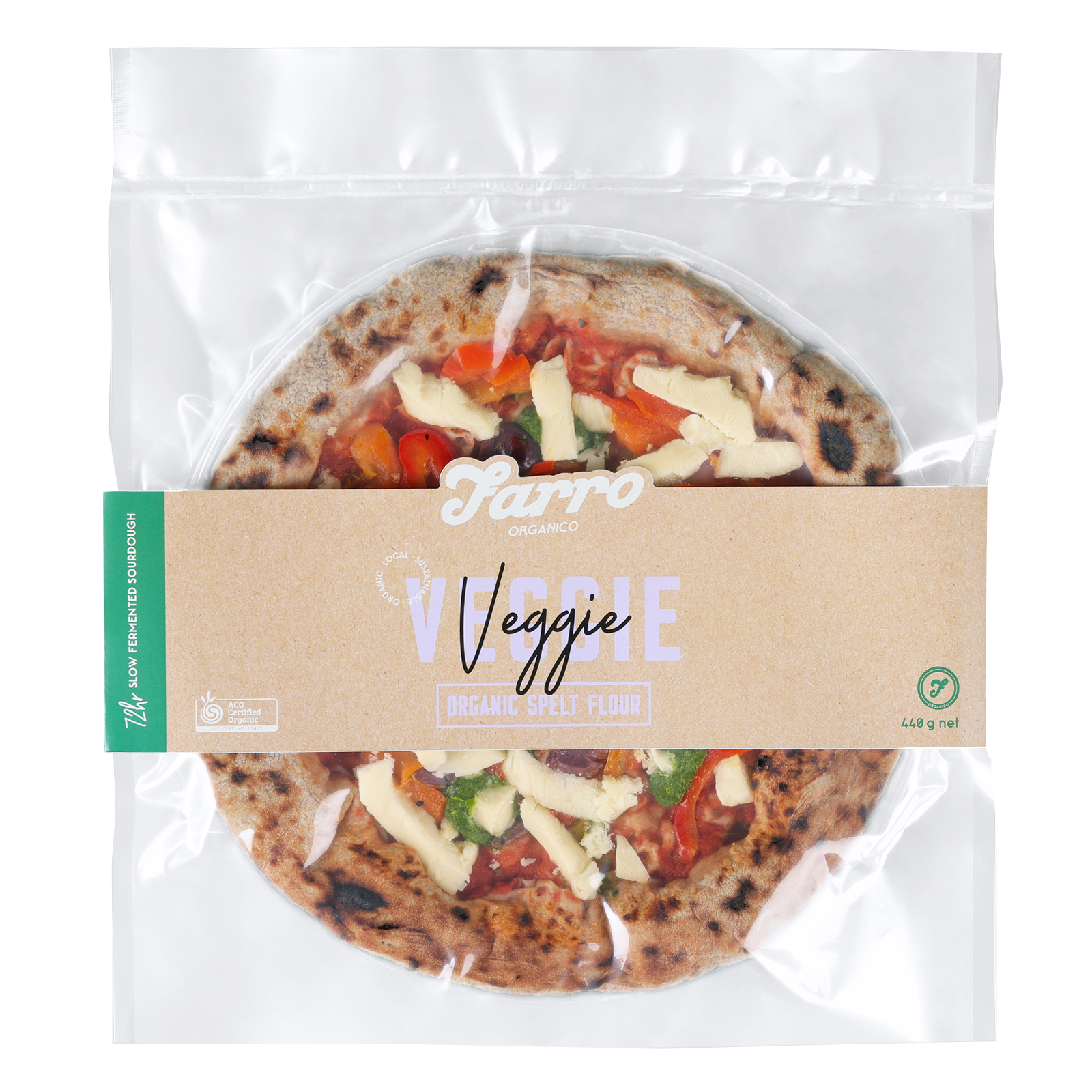 Certified Organic No-Sugar-Added Spelt Wheat Veggie Pizza (25cm)