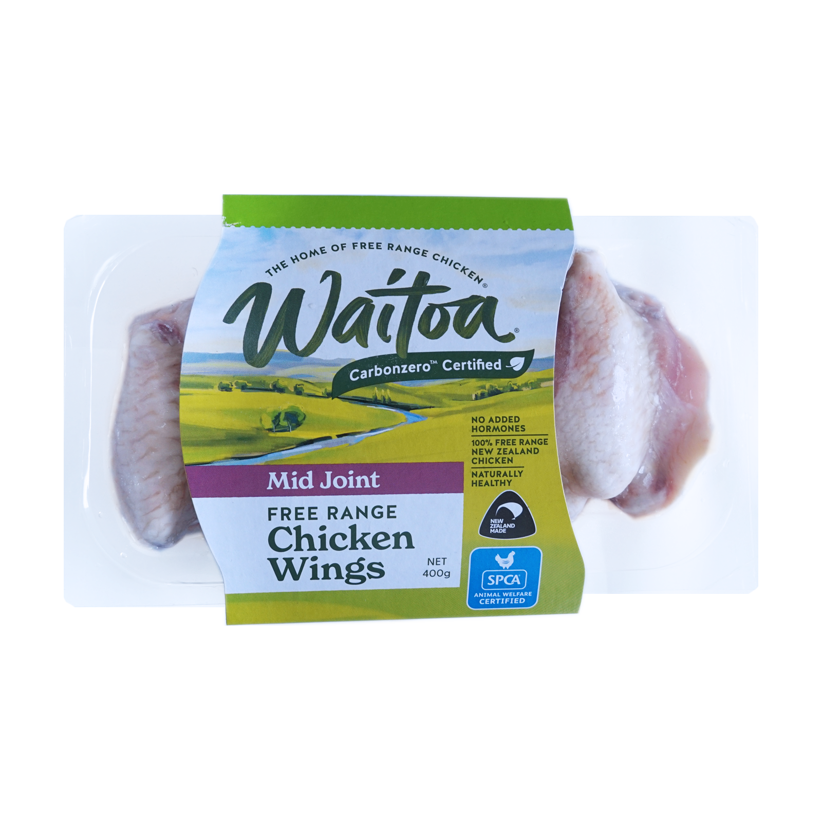 Free-Range Skin-On Mid-Joint Chicken Wings from New Zealand (400g) - Horizon Farms