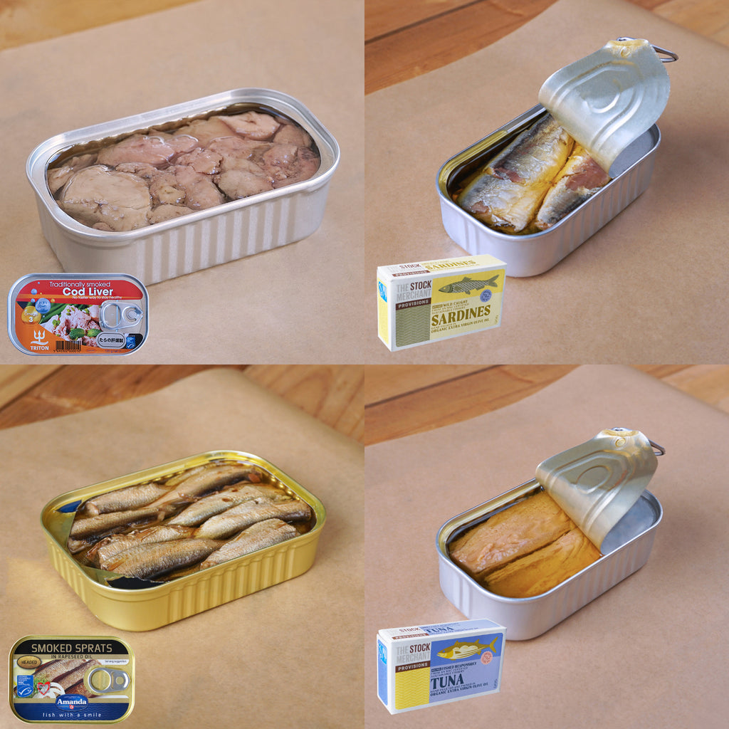 MSC Certified BPA-Free Wild-Caught Canned Fish in Oil Variety Set (4pc