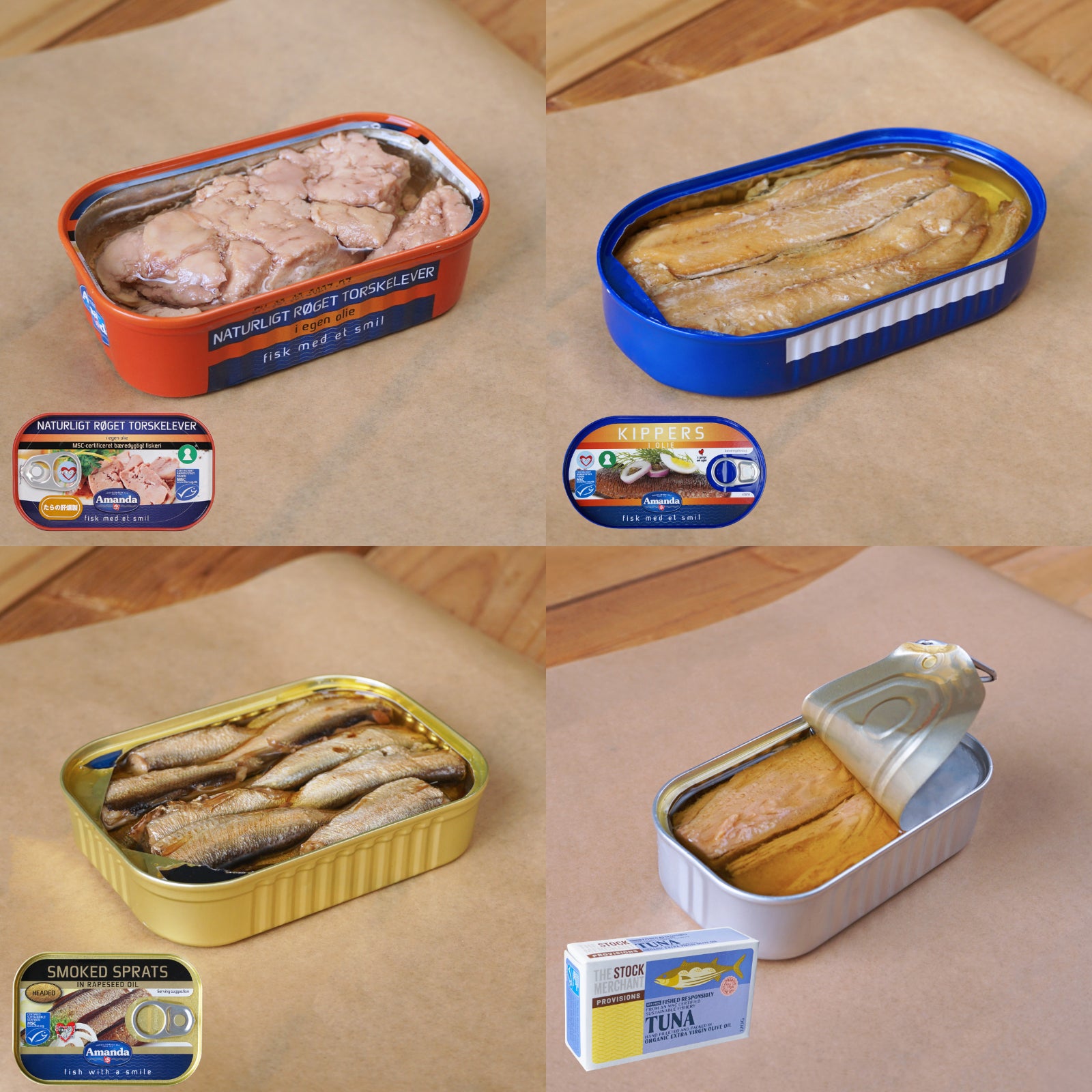 MSC Certified BPA-Free Wild-Caught Canned Fish in Oil Variety Set (4pc) - Horizon Farms