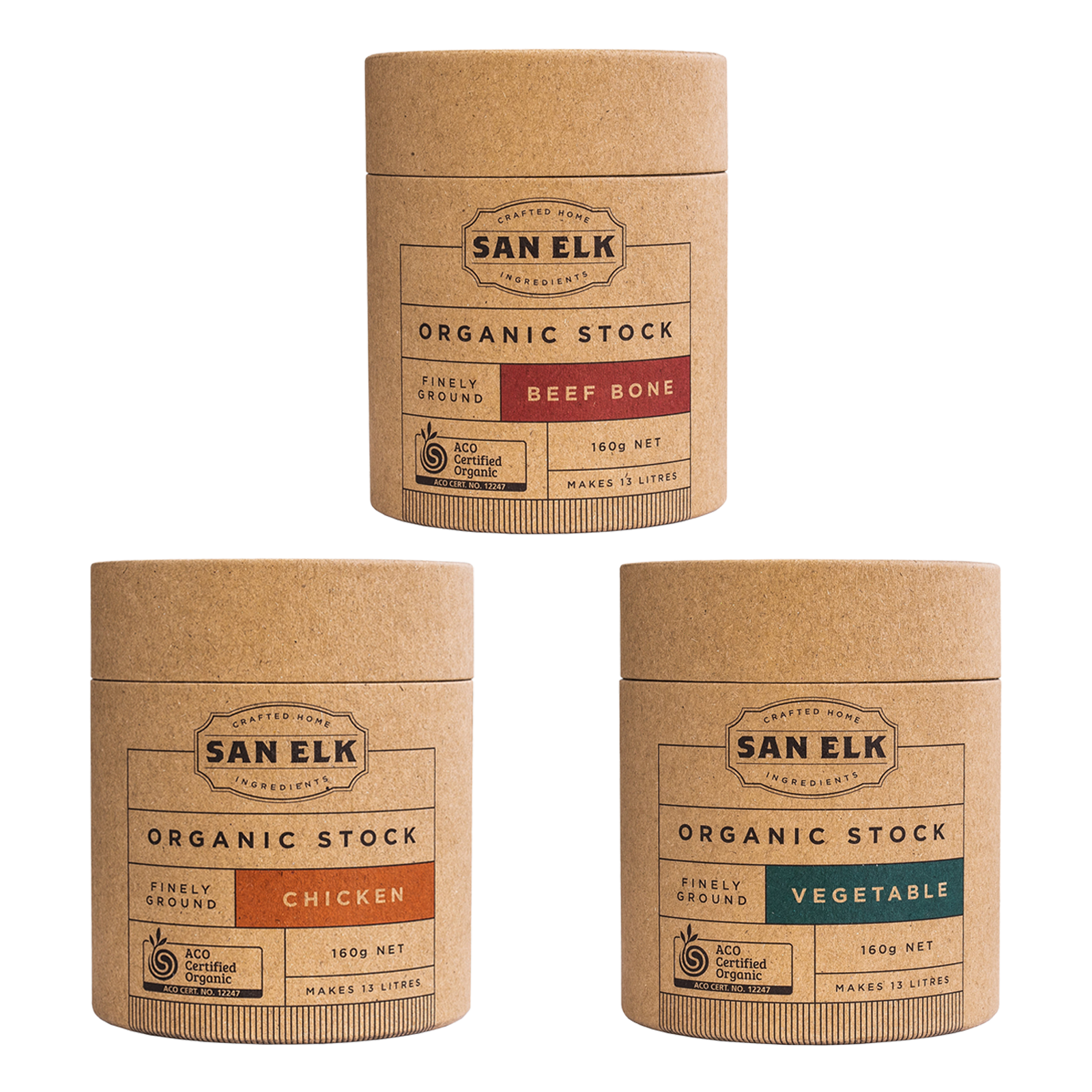 Certified Organic Stock Powder Variety Set from Australia (160g x 3) - Horizon Farms