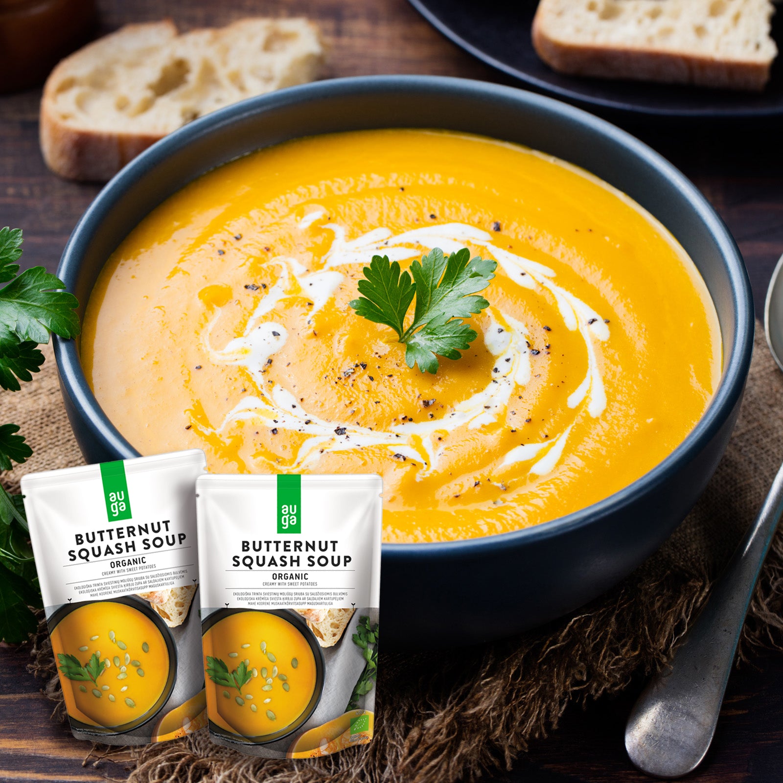 Certified Organic Butternut Squash Soup (800g) - Horizon Farms