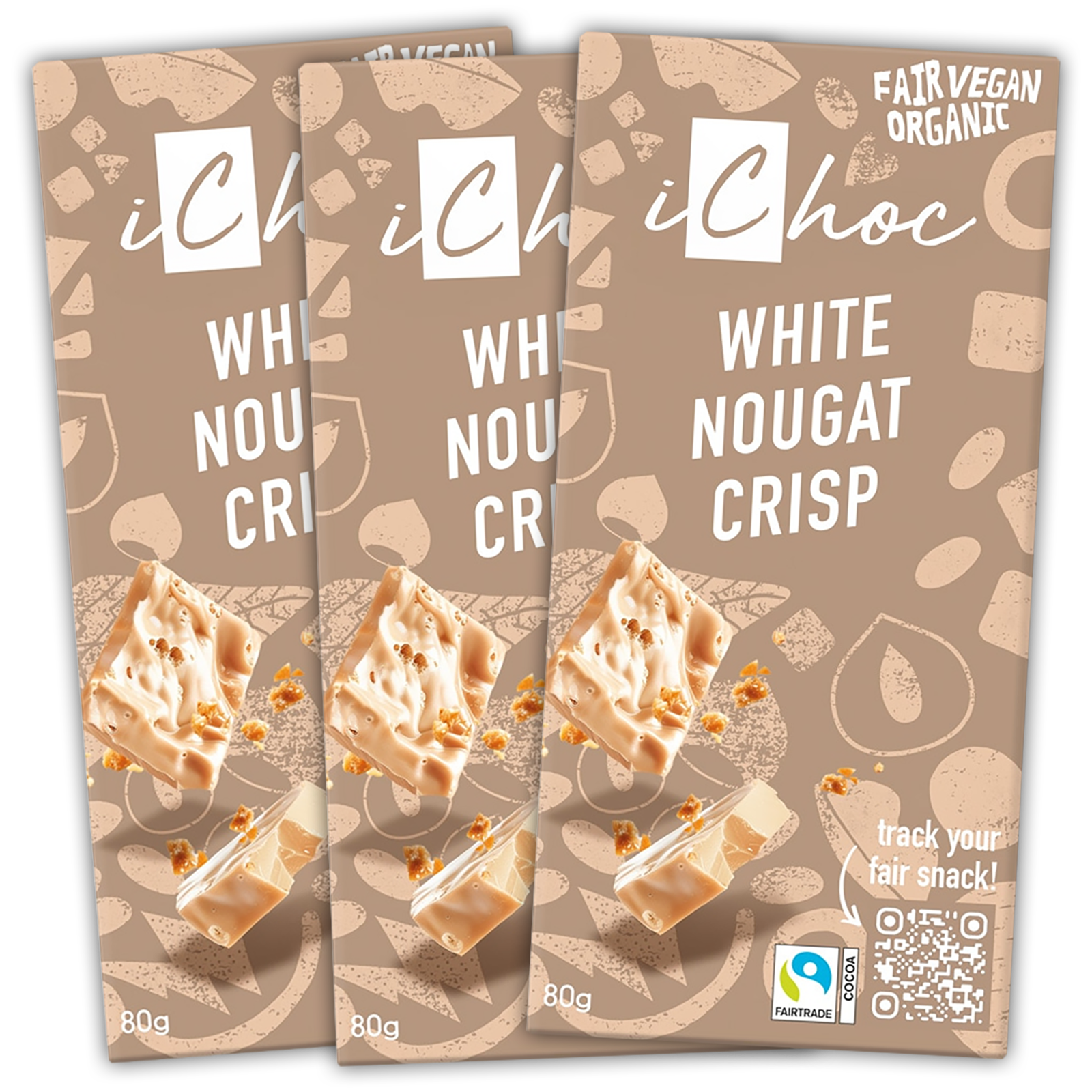 Certified Organic Dairy-Free Chocolate from Germany - White Nougat Crisp (240g)