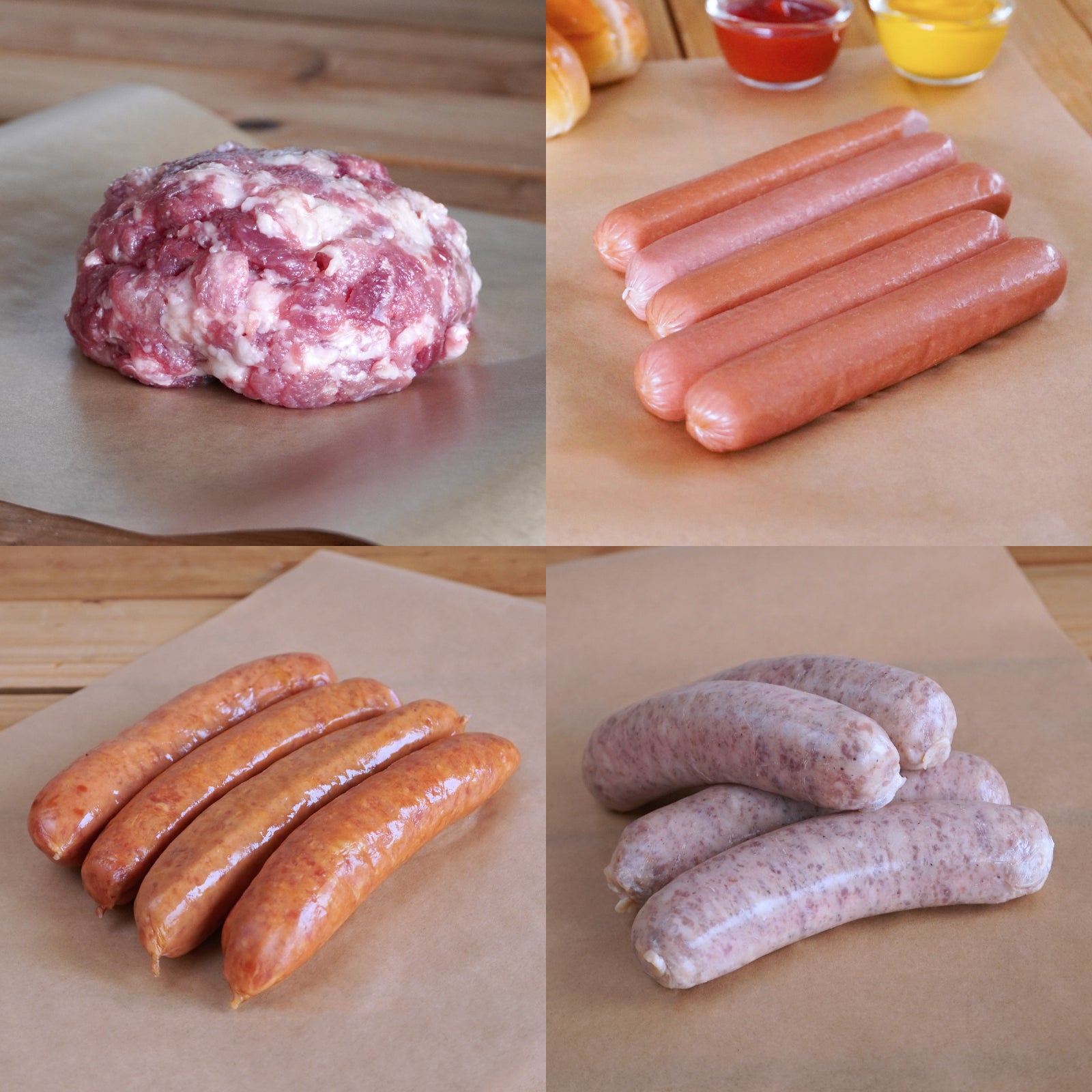 All-Natural Kurobuta Pork Sausage & Mince 4-Pack Variety Set - Horizon Farms