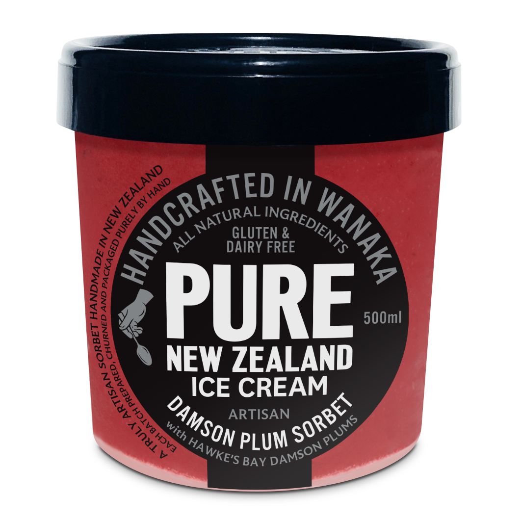 All-Natural Dairy-Free Artisan Damson Plum Ice Cream Sorbet from New Zealand (500ml) - Horizon Farms