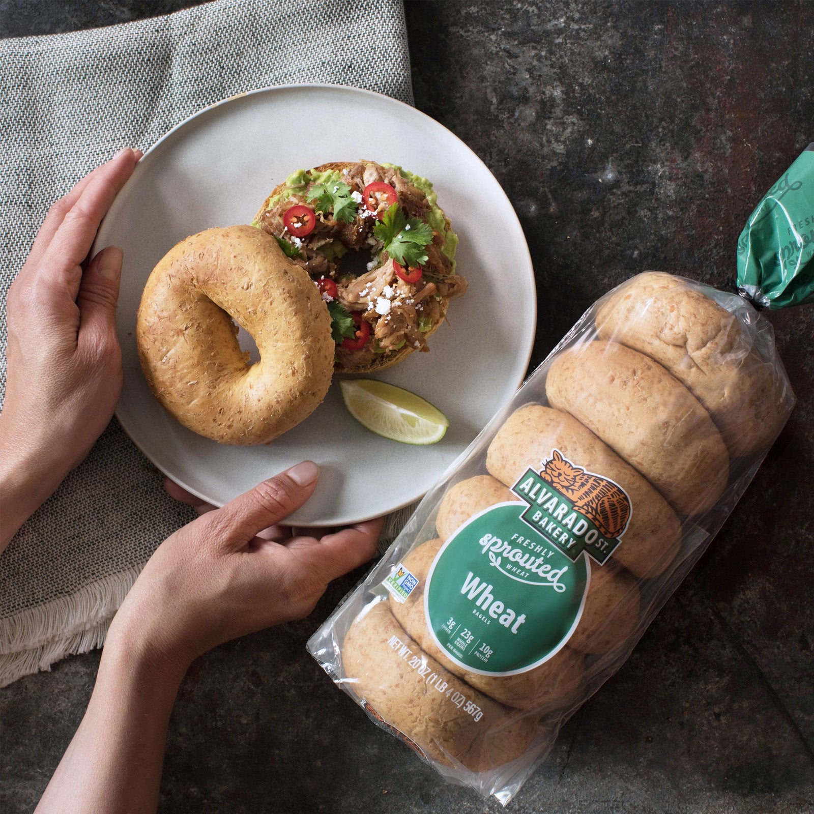 Certified Organic Sprouted Wheat Bagels from California (6pc) - Horizon Farms