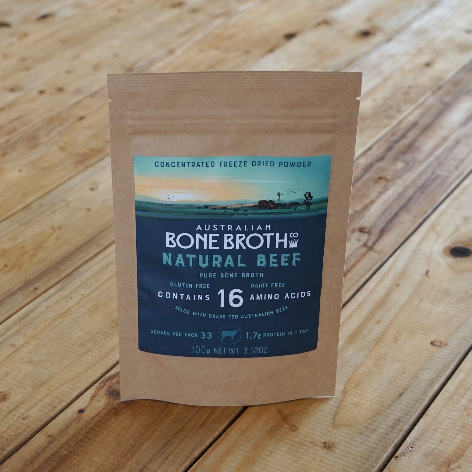 All-Natural Grass-Fed Beef Bone Broth Powder (100g/30 Servings) - Horizon Farms