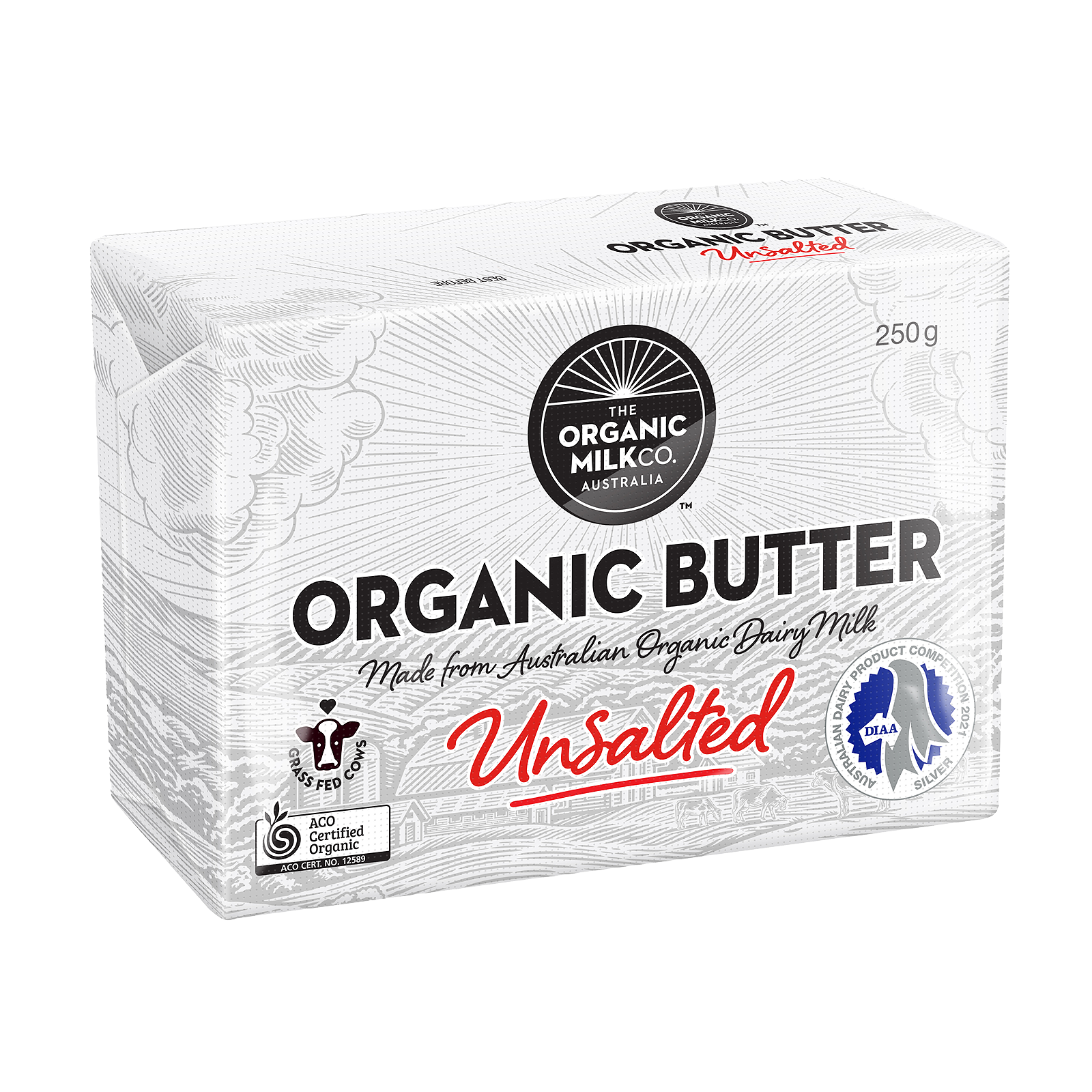 Certified Organic Grass-Fed Unsalted Butter (250g) - Horizon Farms