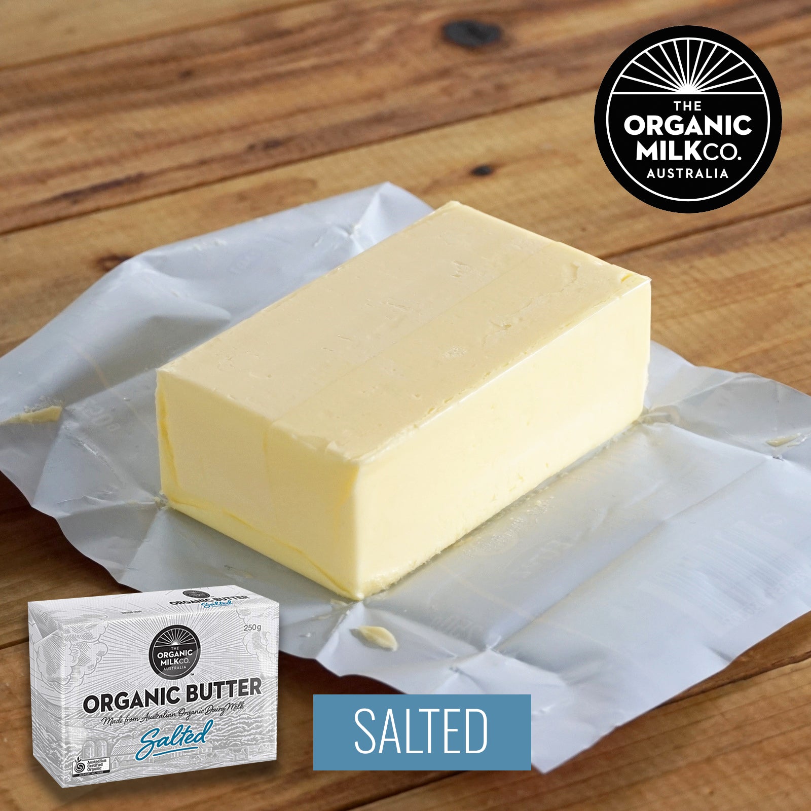 Certified Organic Grass-Fed Salted Butter (250g) - Horizon Farms