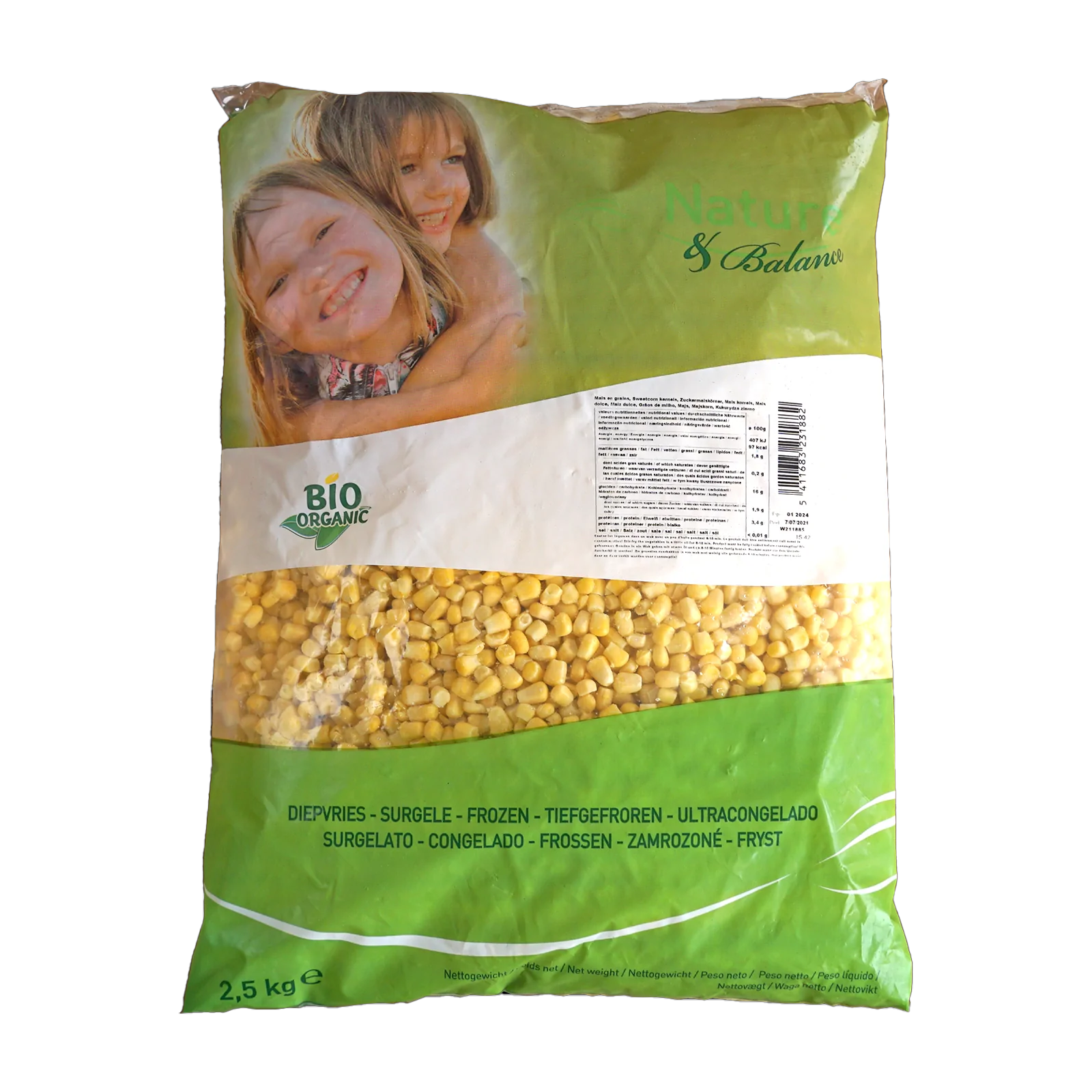 Certified Organic Frozen Sweet Corn from Spain (2.5kg) - Horizon Farms